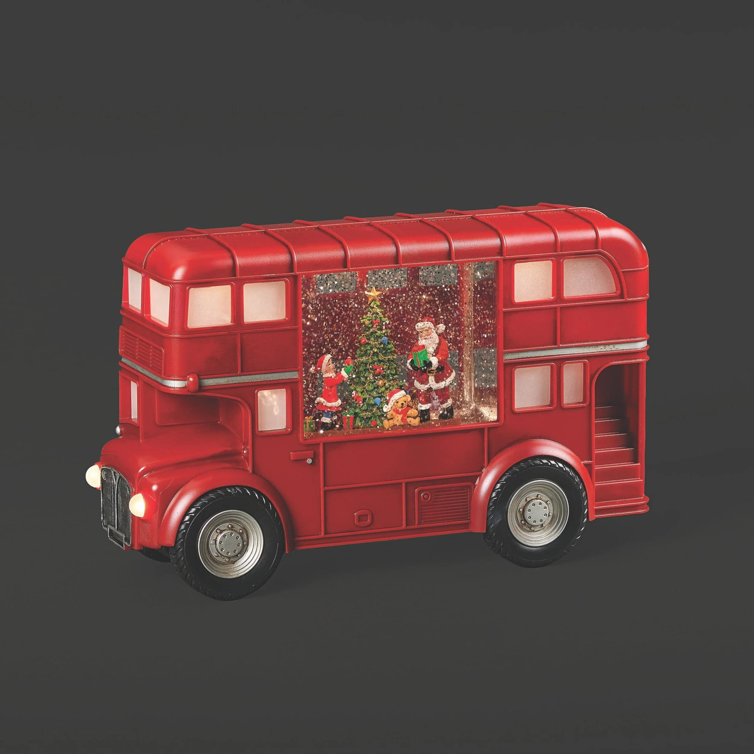 Confetti Lites Lighted Swirl Bus with Santa Scene
