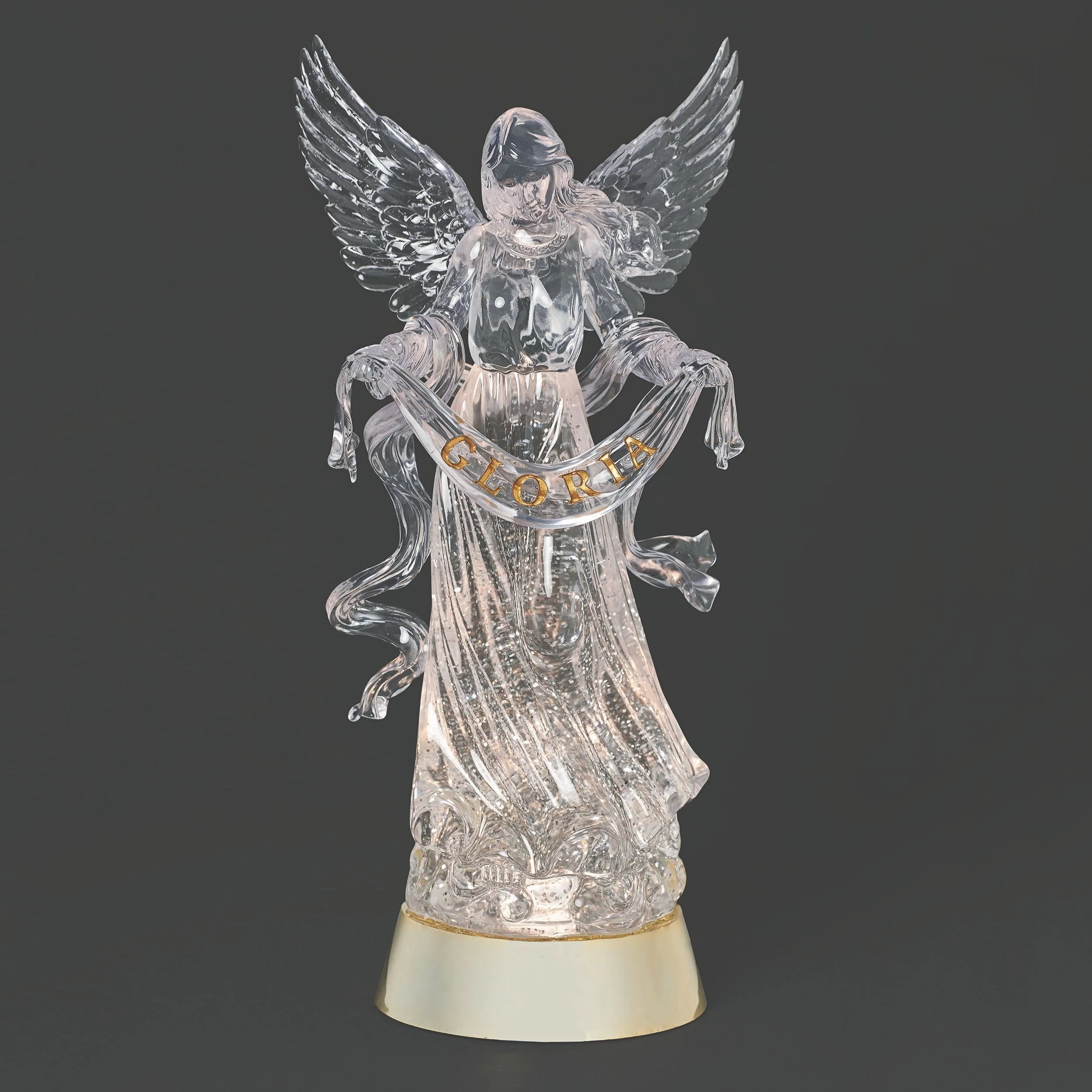 Confetti Lites Lighted Swirl Gloria Angel with Gold Base