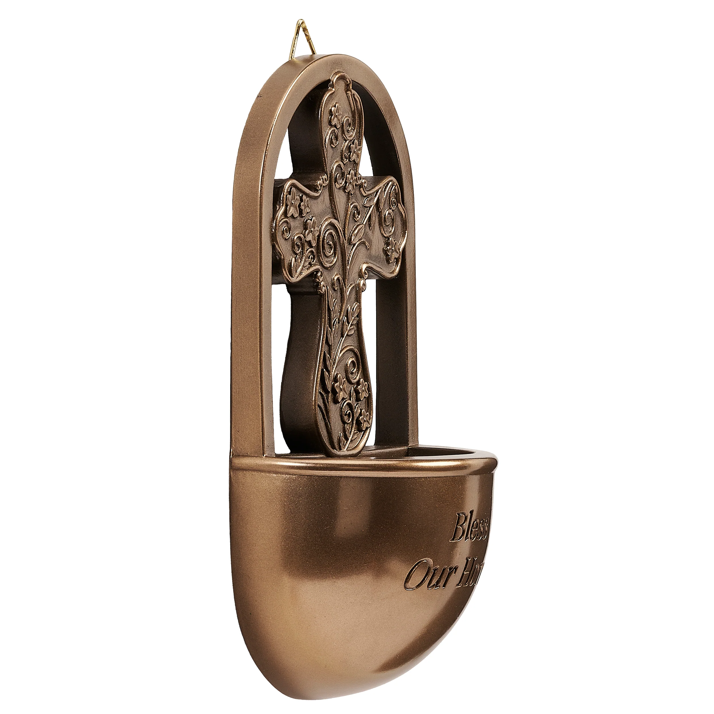 "Bless Our Home" Bronze Holy Water Font - Image 2