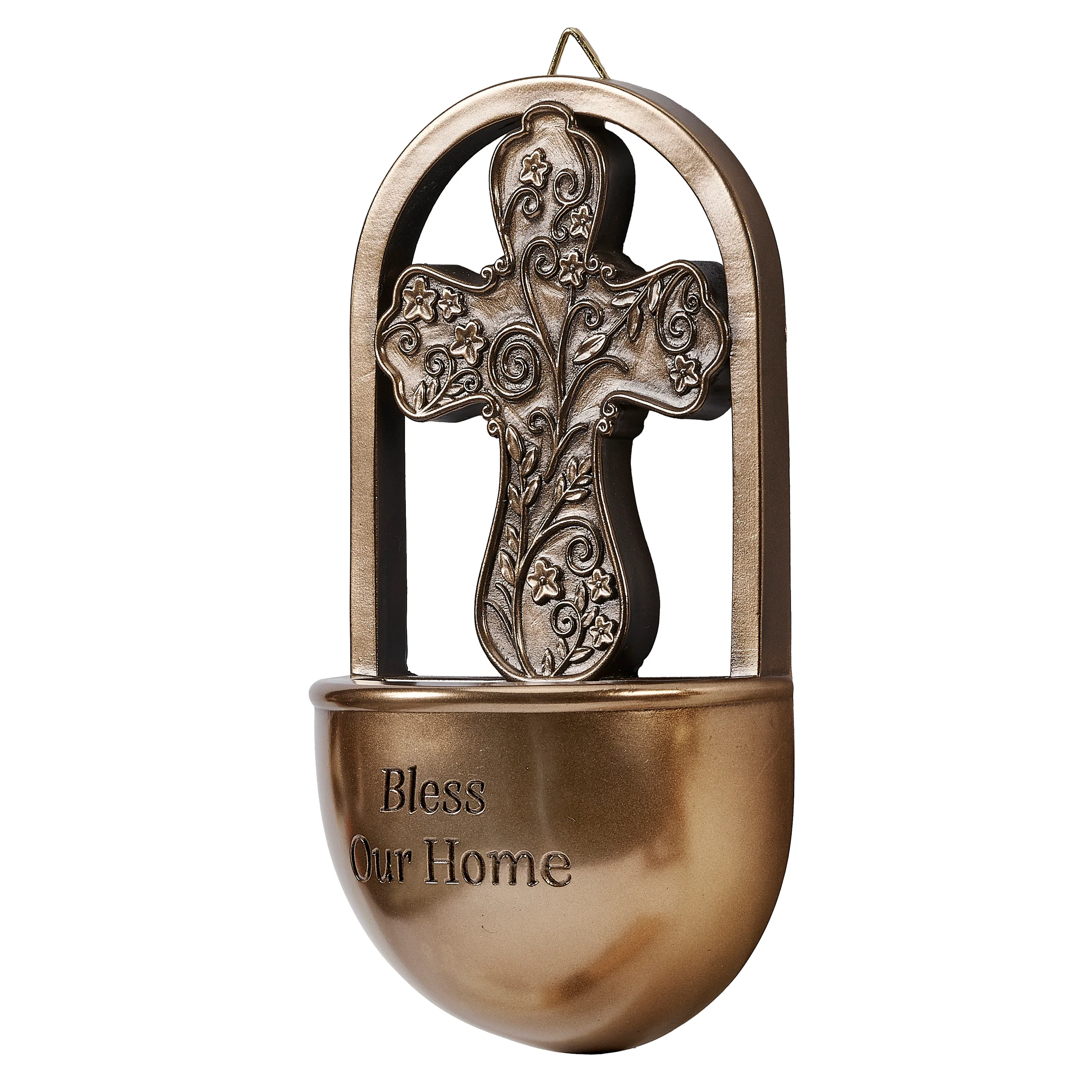 "Bless Our Home" Bronze Holy Water Font - Image 3