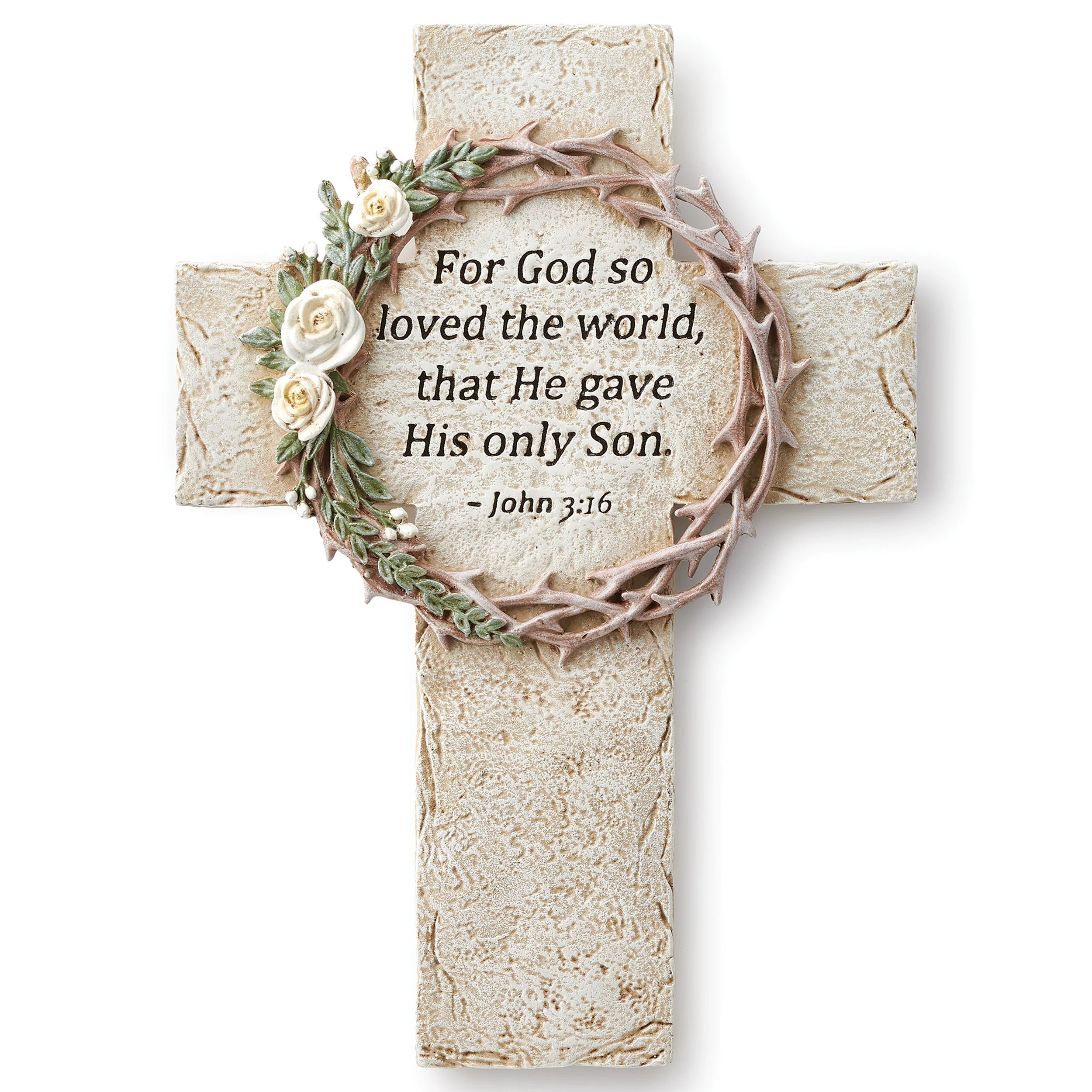 Crown of Thorns Wall Cross-John 3:16