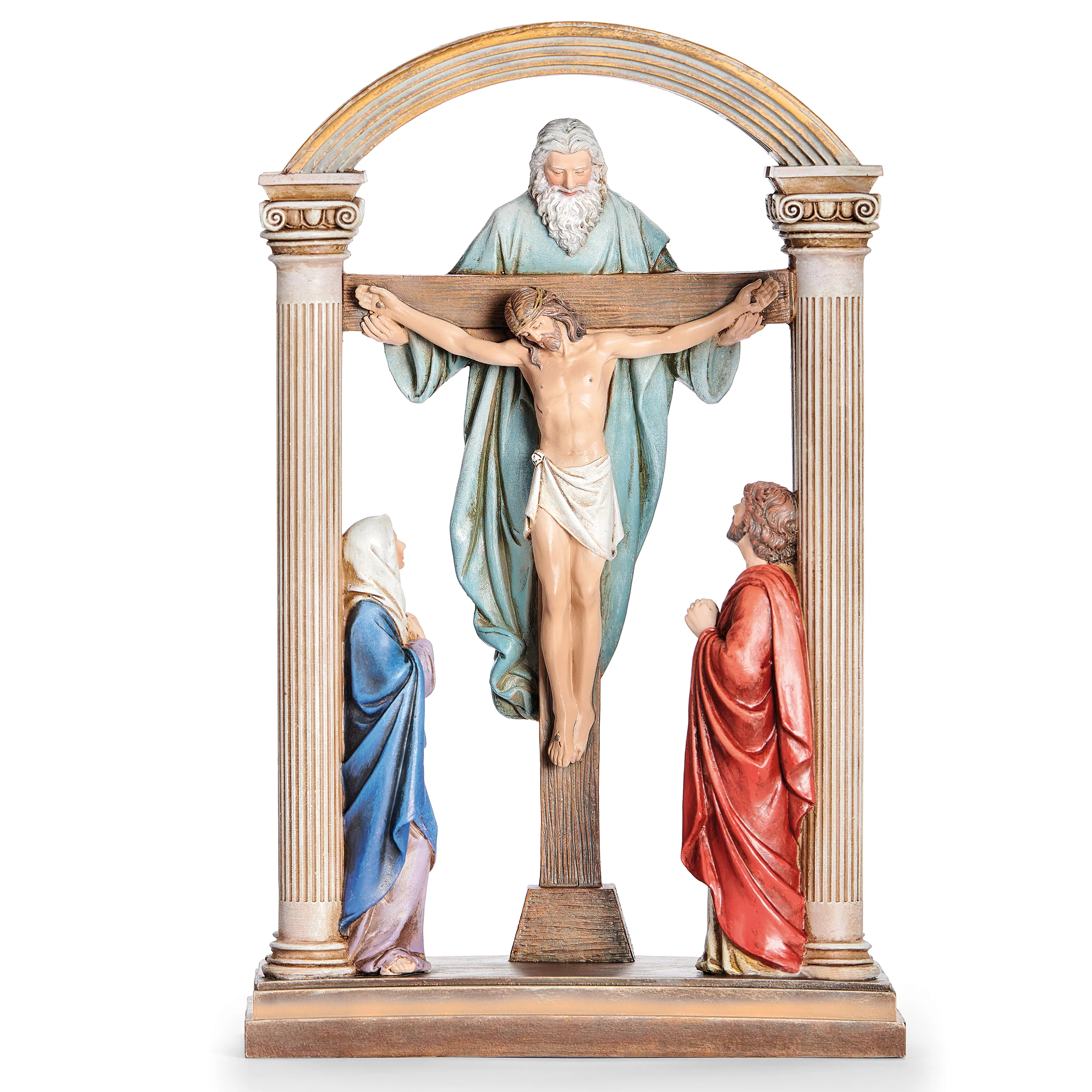 Joseph's Studio Crucifixion Scene Figure with Trinity Imagery – Life of Christ