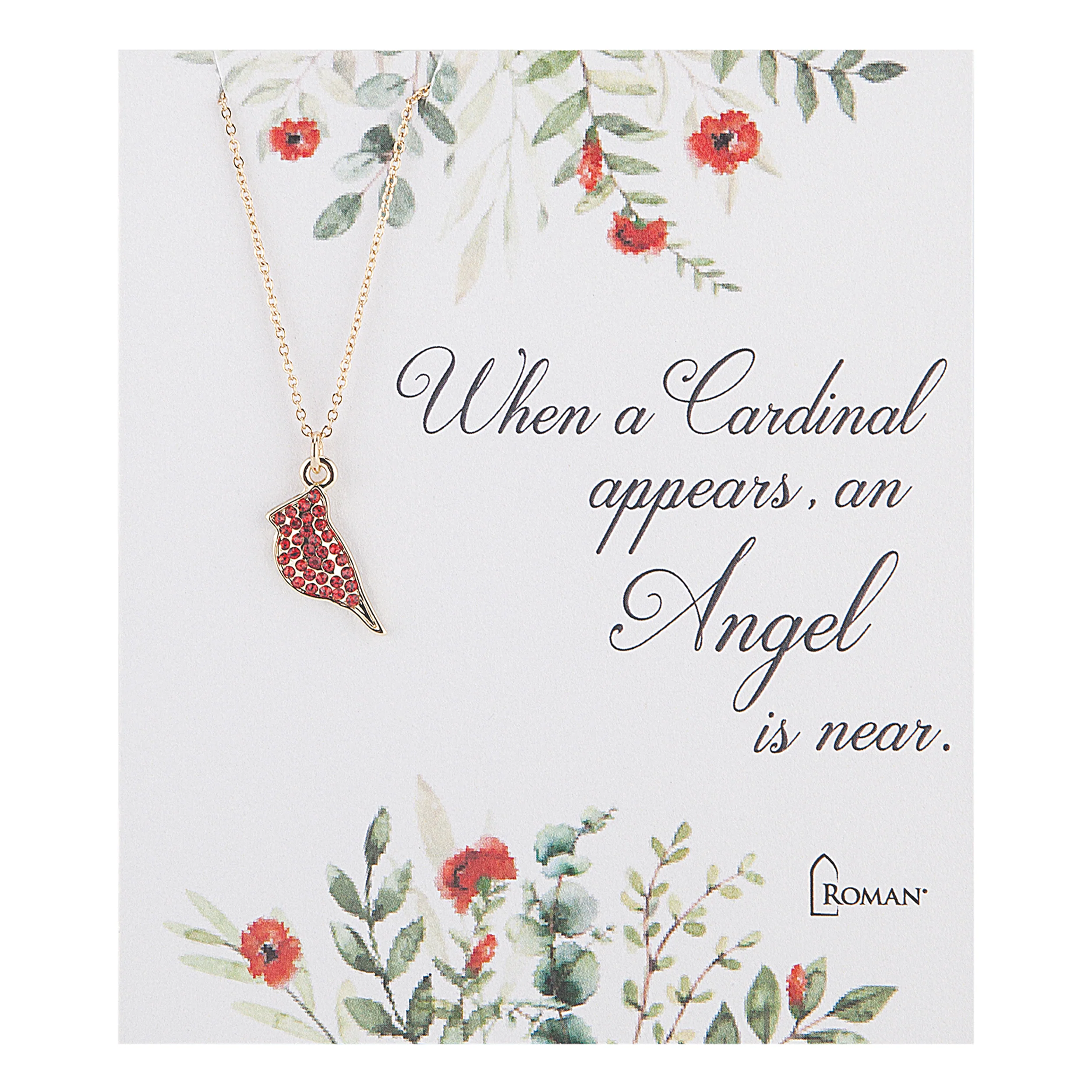 Crystal Cardinal Necklace of Remembrance