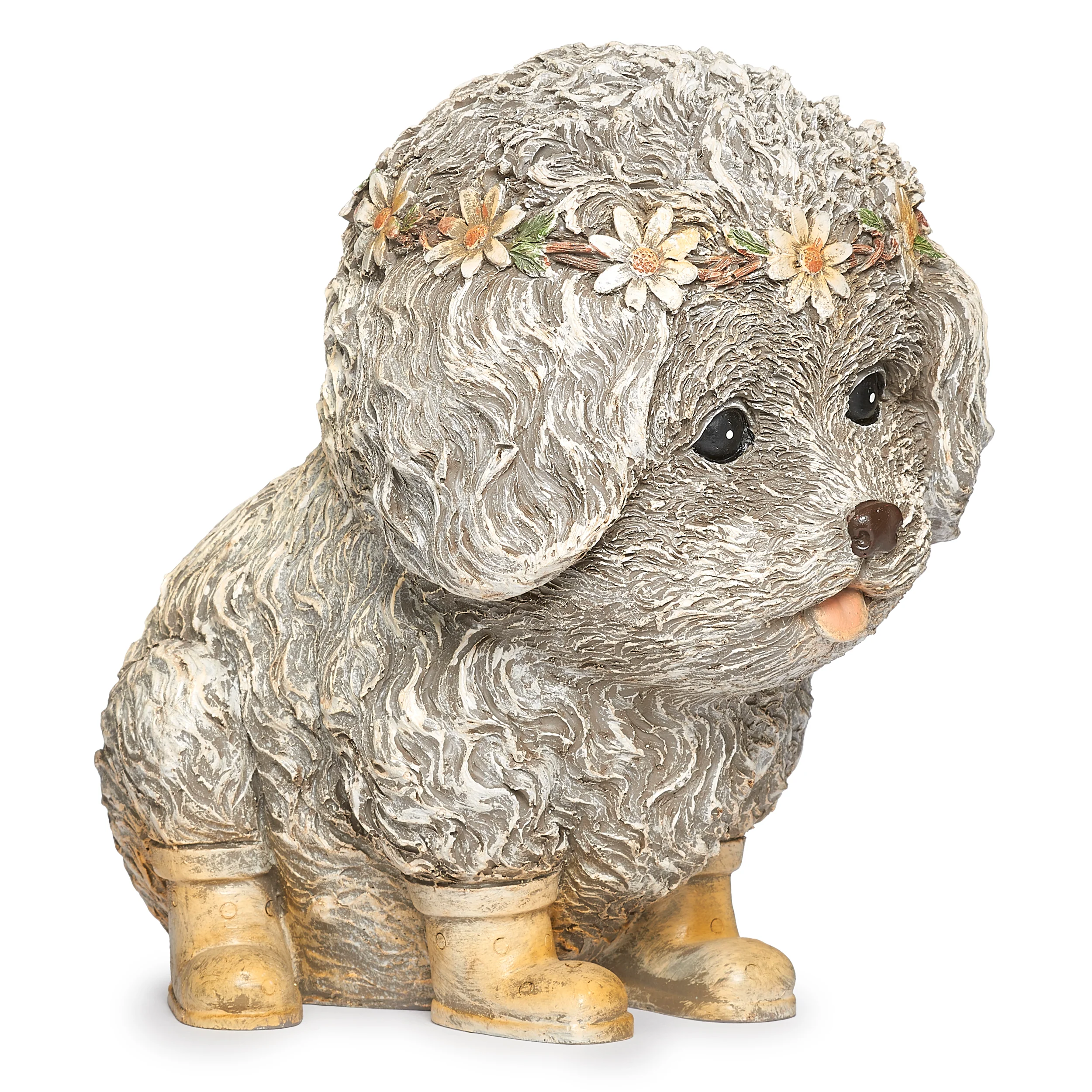 Pudgy Pals Dog in Rain Boots Garden Statue - Image 2