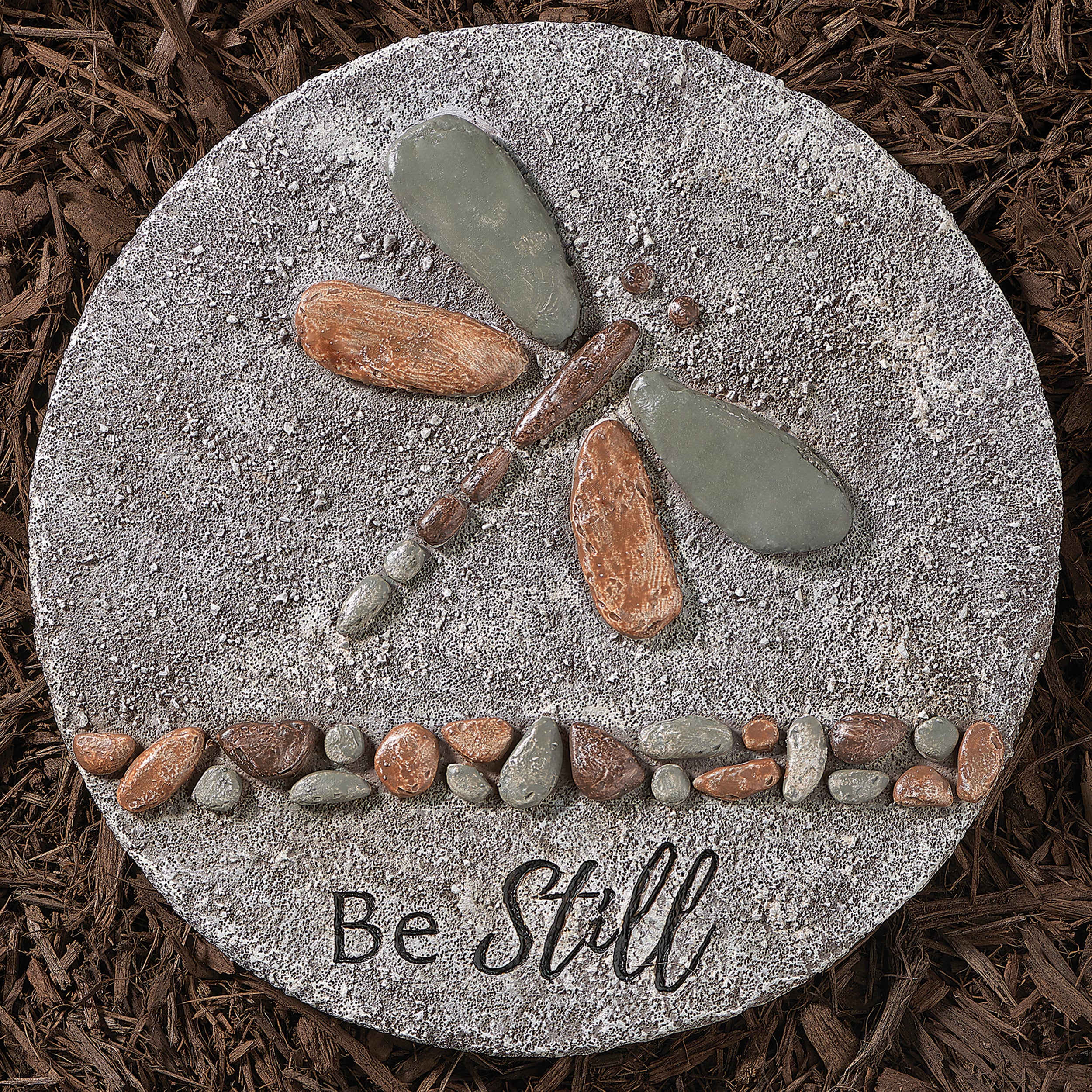 Be Still Pebble Dragonfly Garden Stone