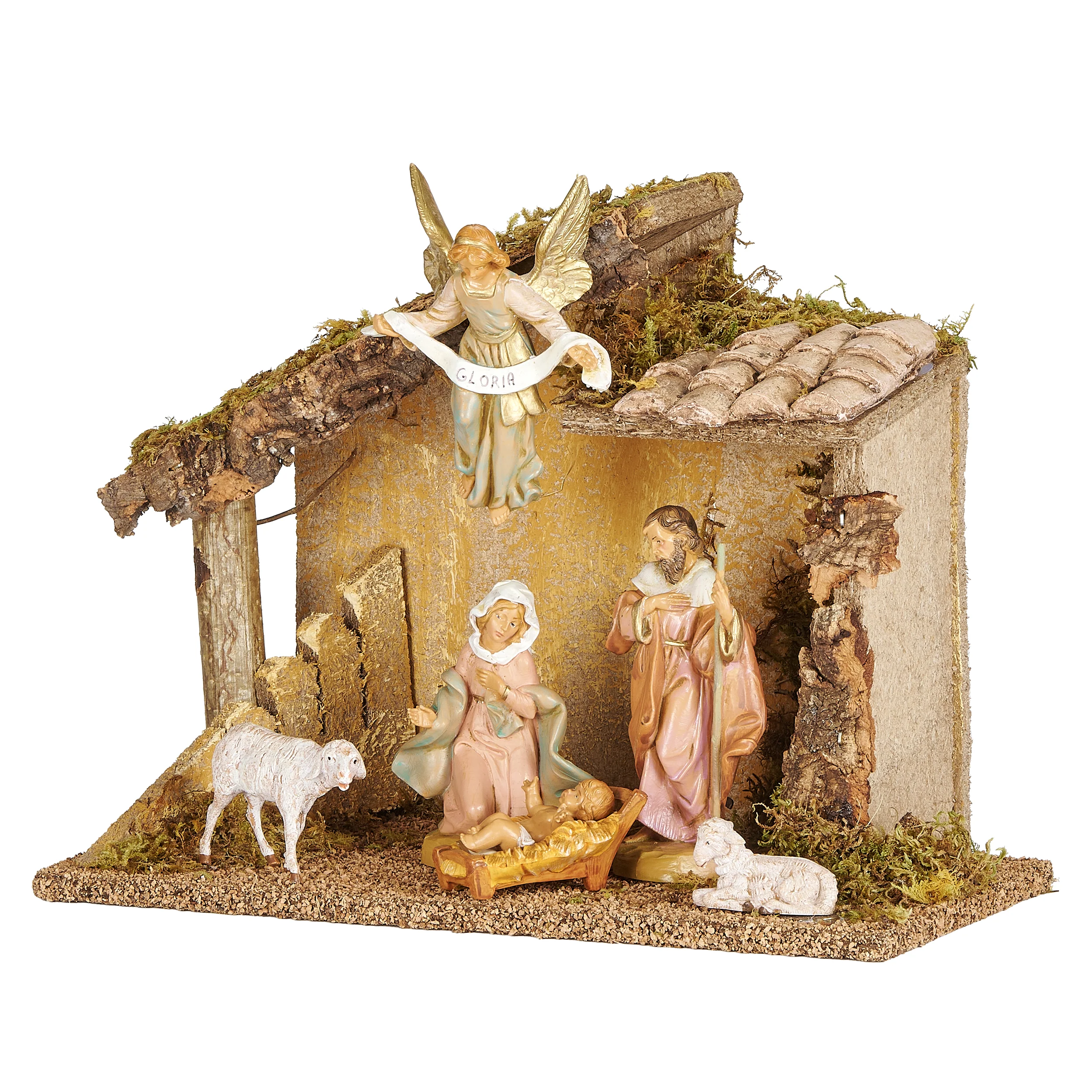 Fontanini 6-PC Nativity Set with Italian Stable - 5" Scale - Image 2