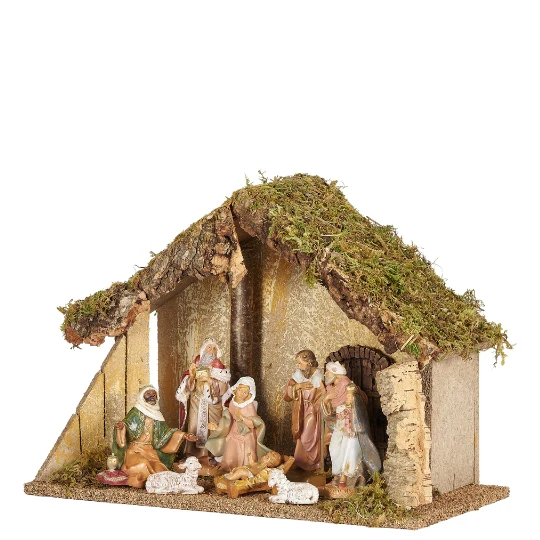 Fontanini 8-PC Nativity Set with Italian Stable - 5" Scale - Image 2