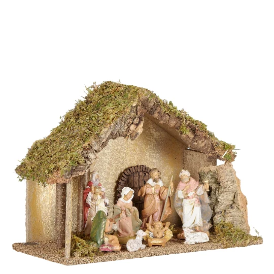 Fontanini 8-PC Nativity Set with Italian Stable - 5" Scale - Image 3