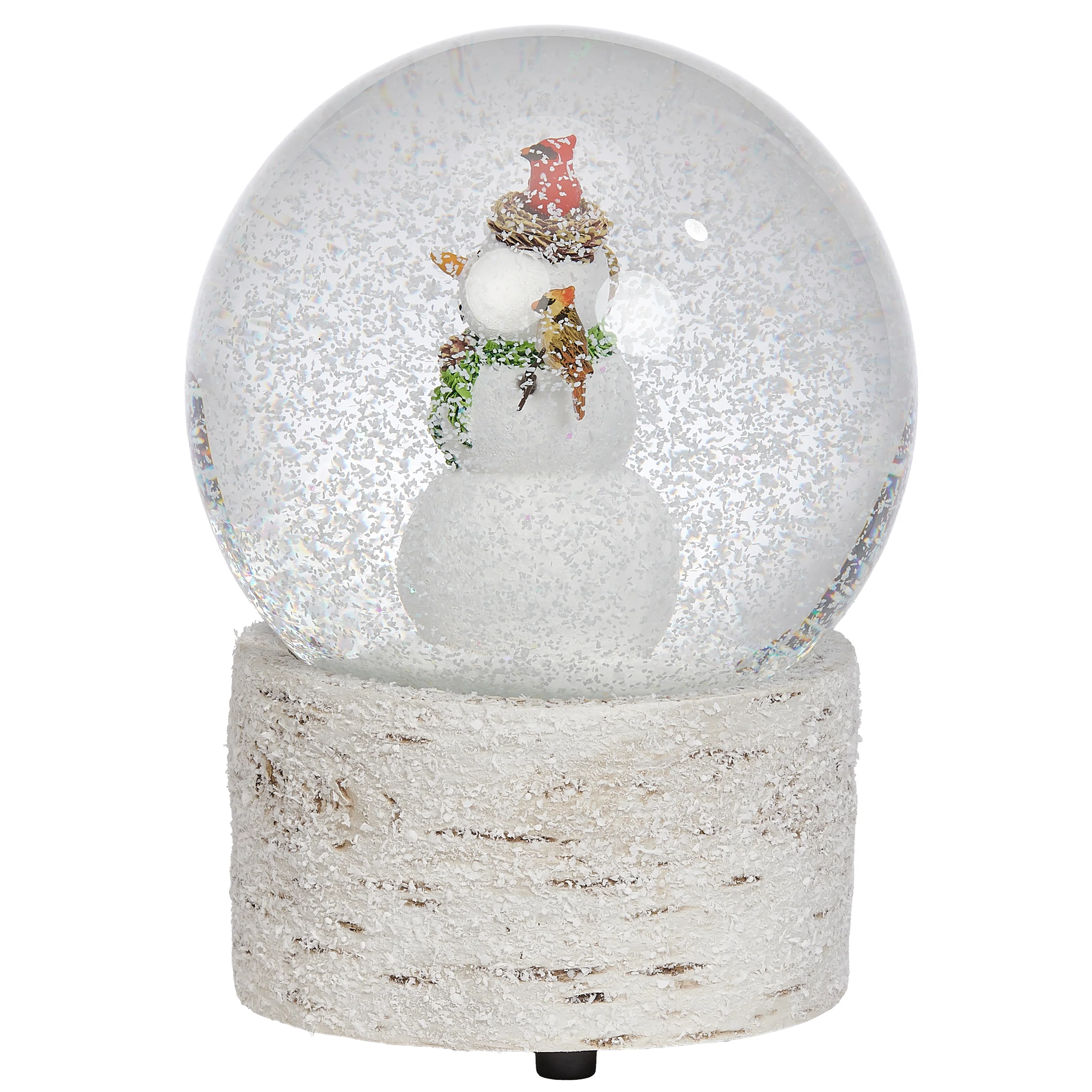 Glitterdome Musical Snowman with Cardinals - "Holly Jolly Christmas" Tune - Image 3