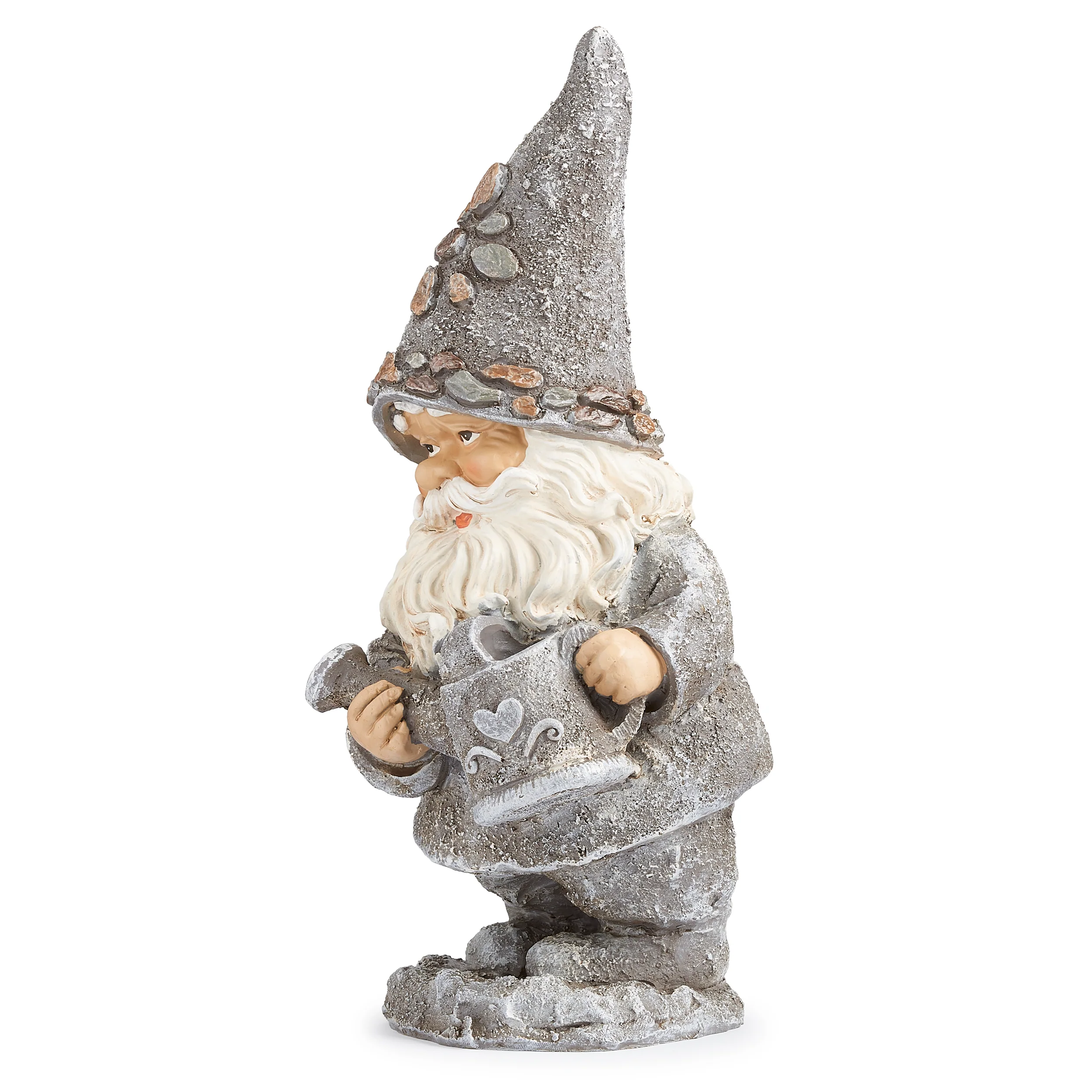 Stone-Look Gnome with Watering Can Garden Statue - Image 3