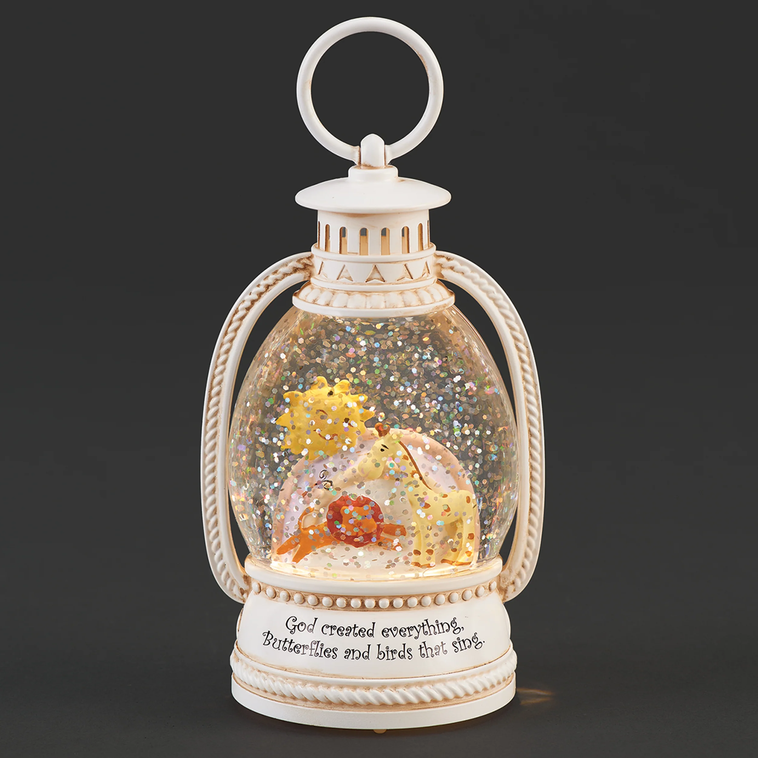 “God Created Everything” Lighted Shimmer Lantern