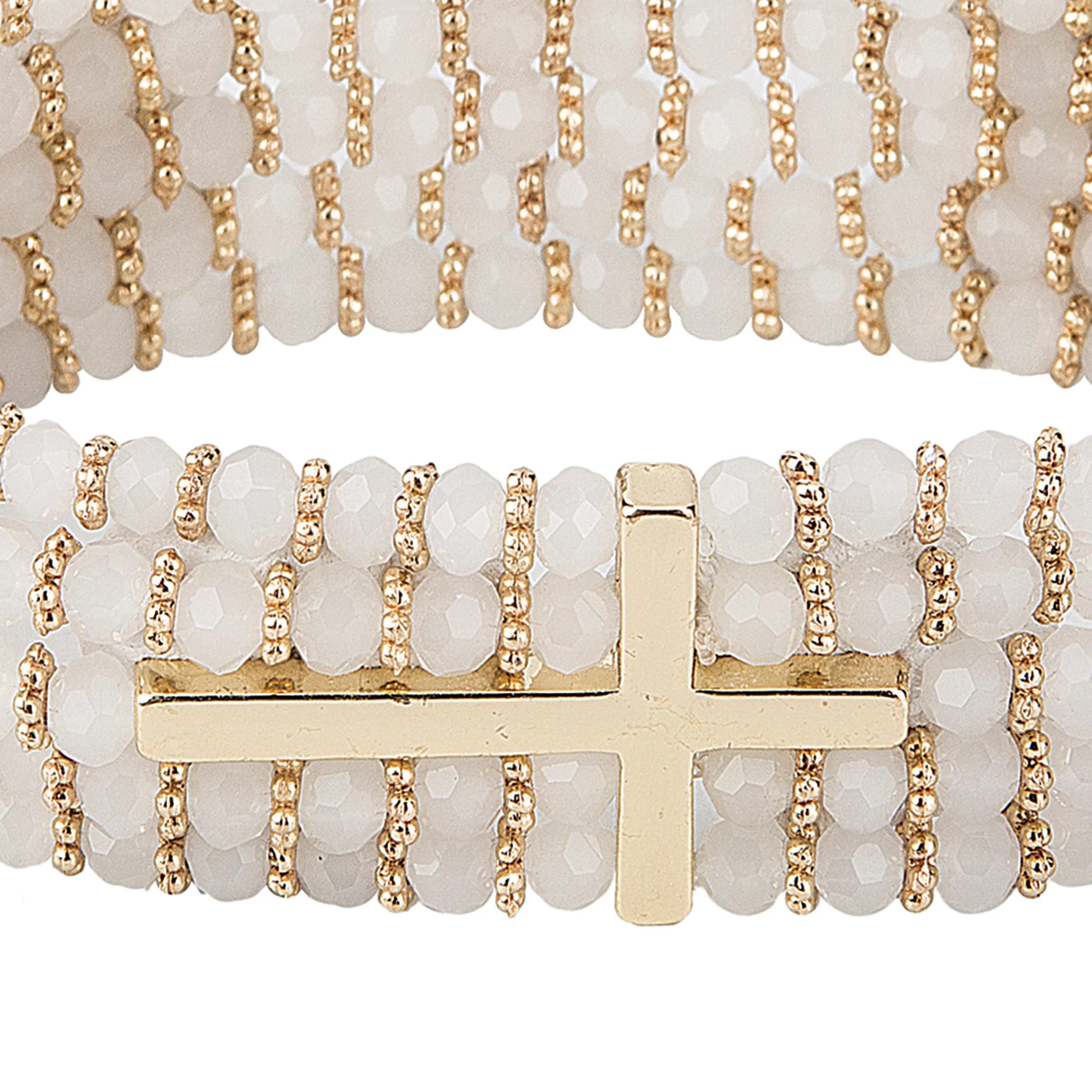 Alexa's Angels Gold Crystal Side Cross Bracelet - Image 2