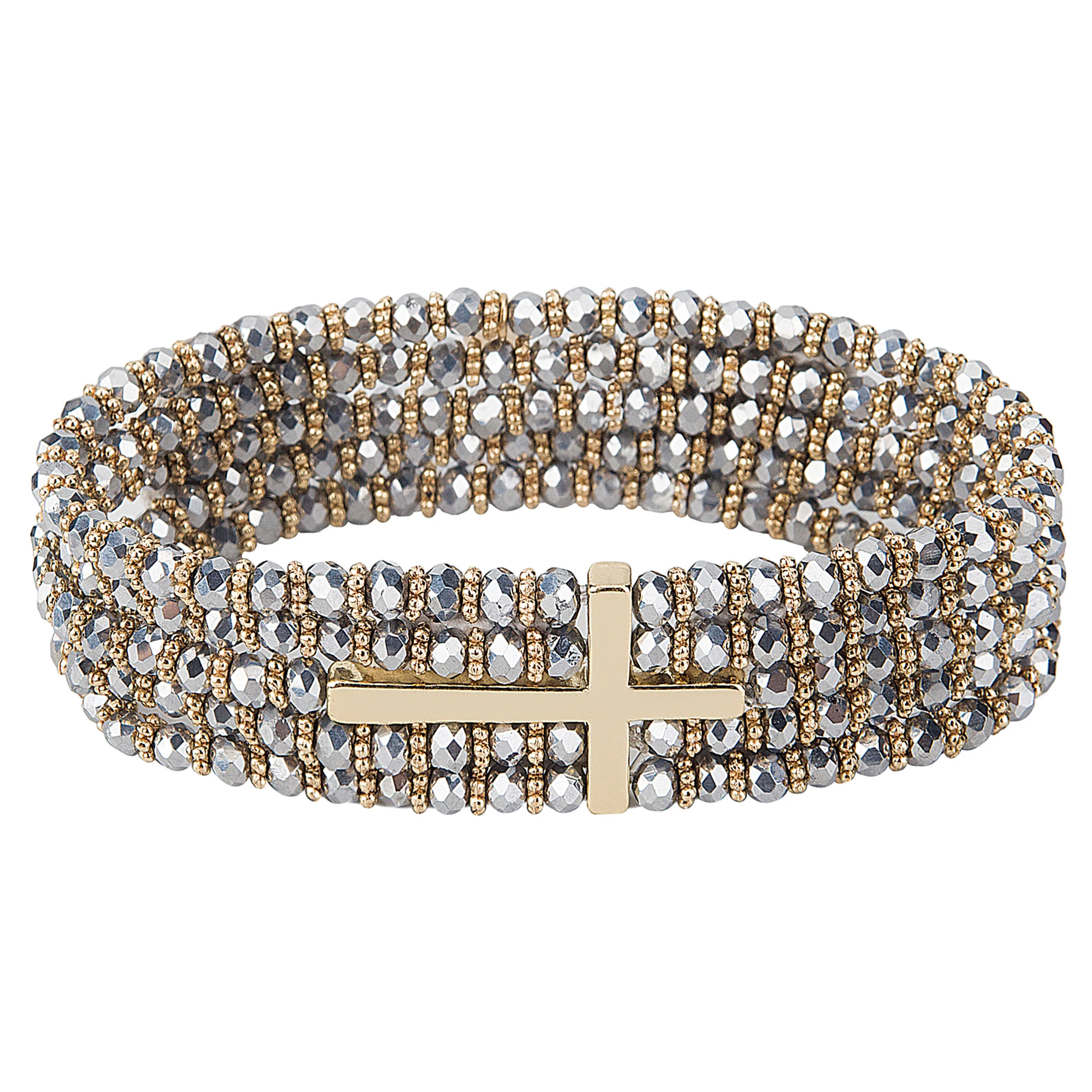 Alexa's Angels Gold Crystal Side Cross Bracelet - Image 3