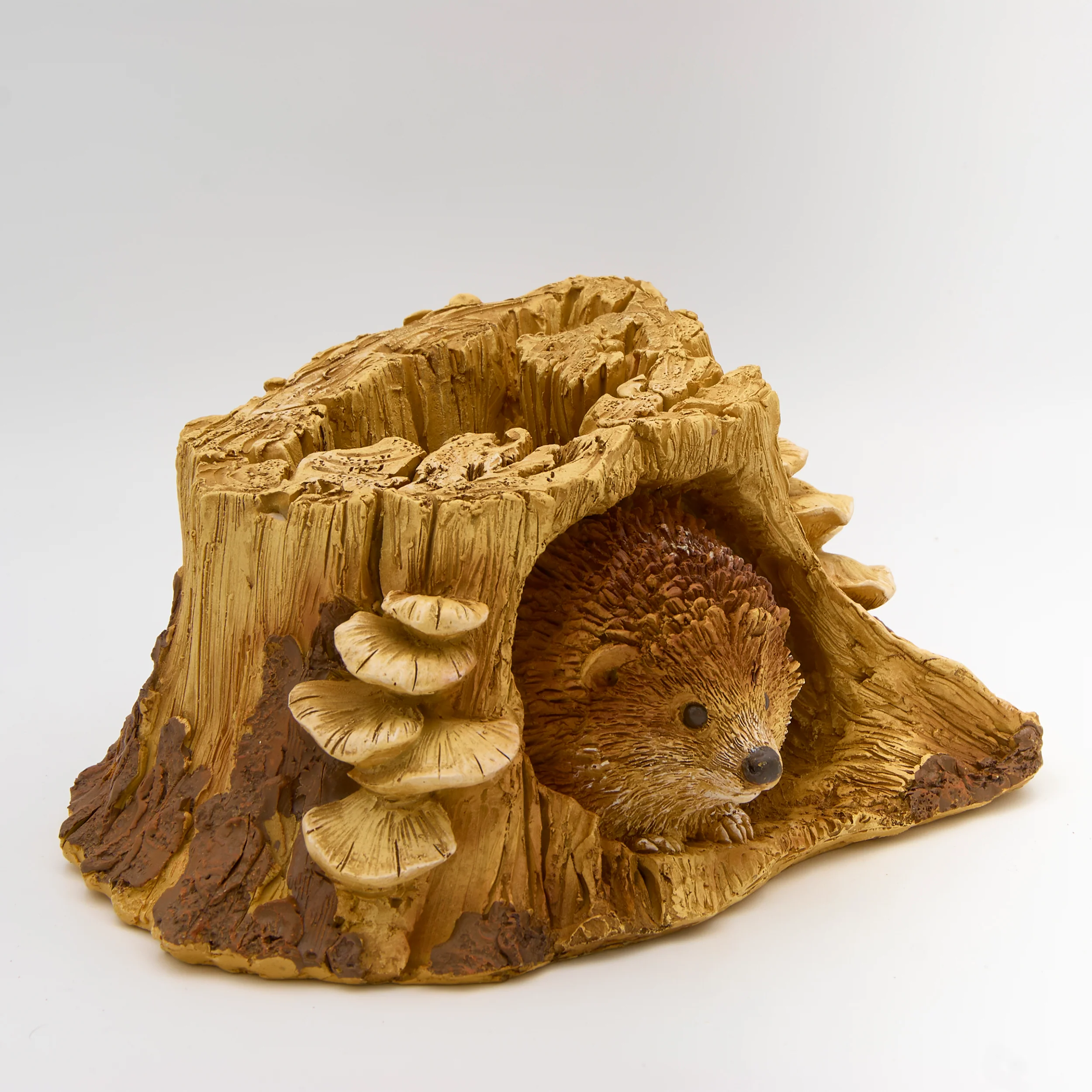 Hedgehog in Tree Stump Garden Statue – Timber Tails Collection - Image 2
