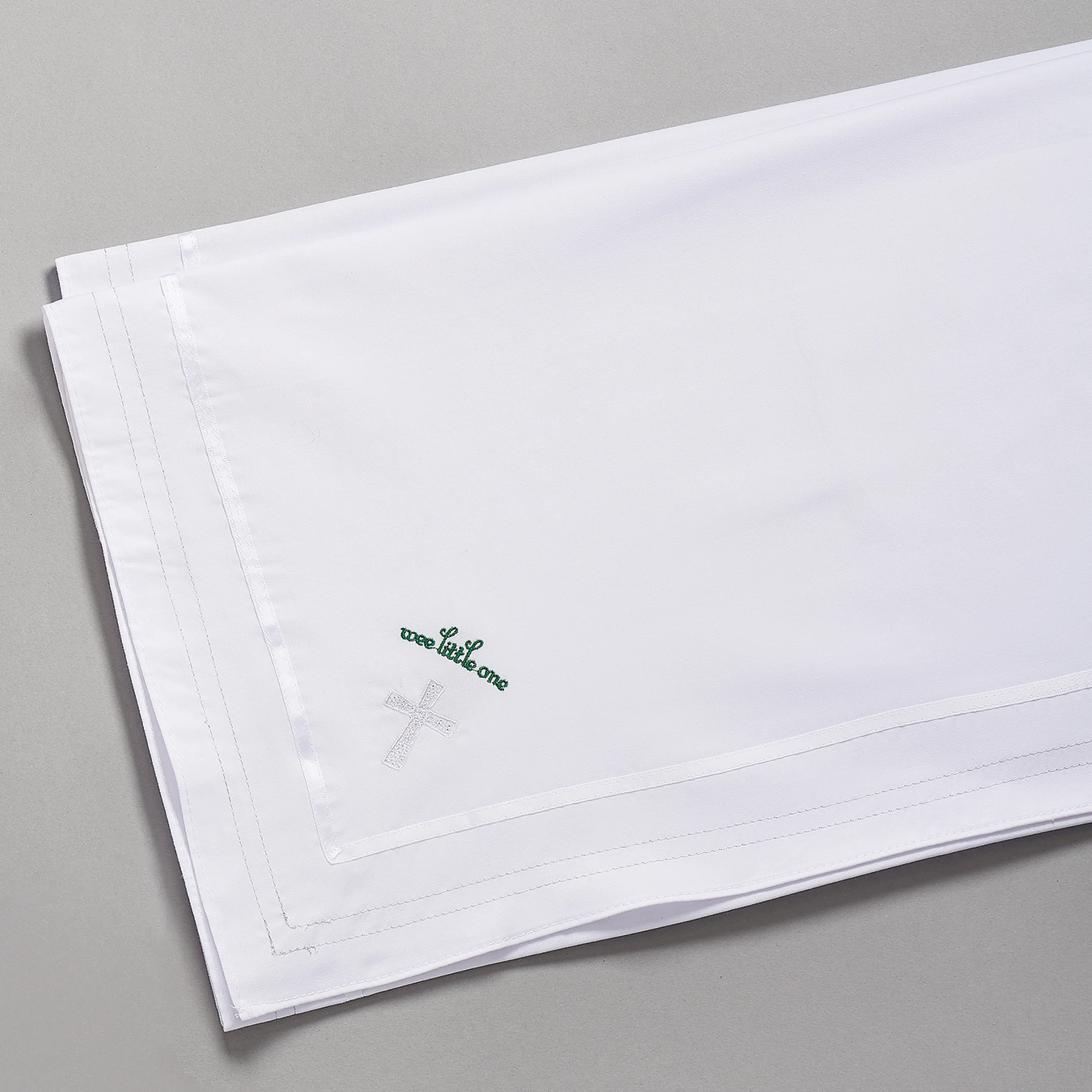 Irish Baptism Blanket with Cross & Shamrock Embroidery