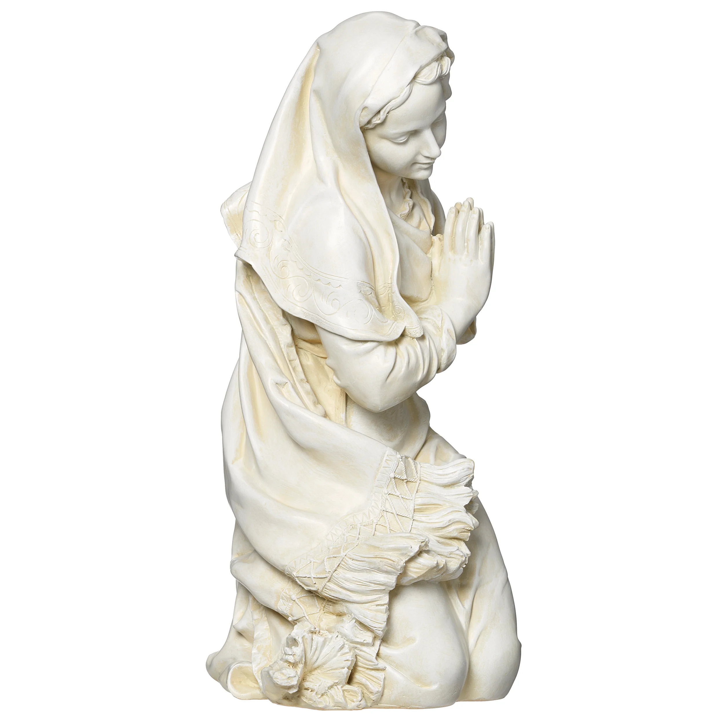 Joseph’s Studio Ivory Praying Mary Garden Statue - 27" Scale - Image 4