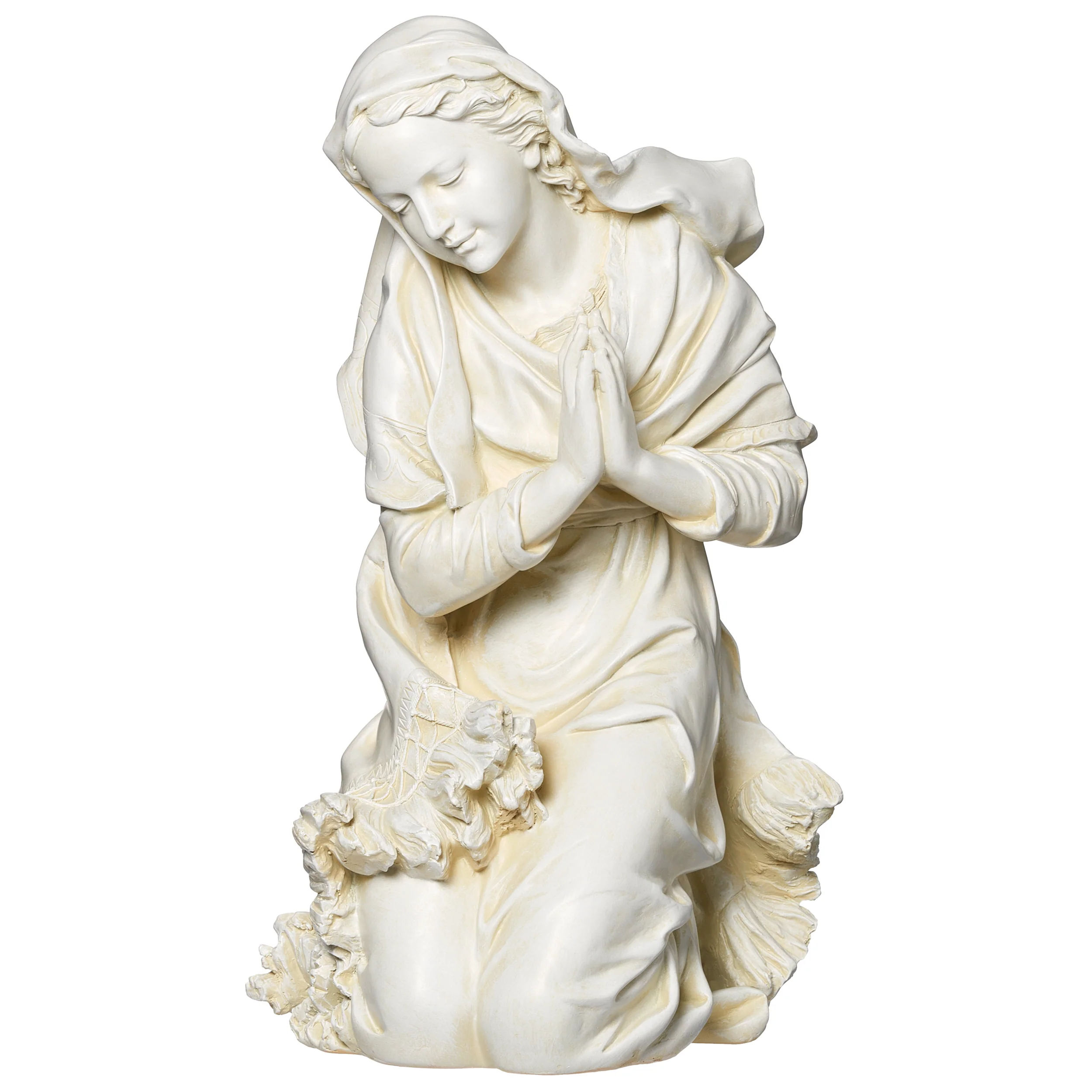 Joseph’s Studio Ivory Praying Mary Garden Statue - 27" Scale - Image 5