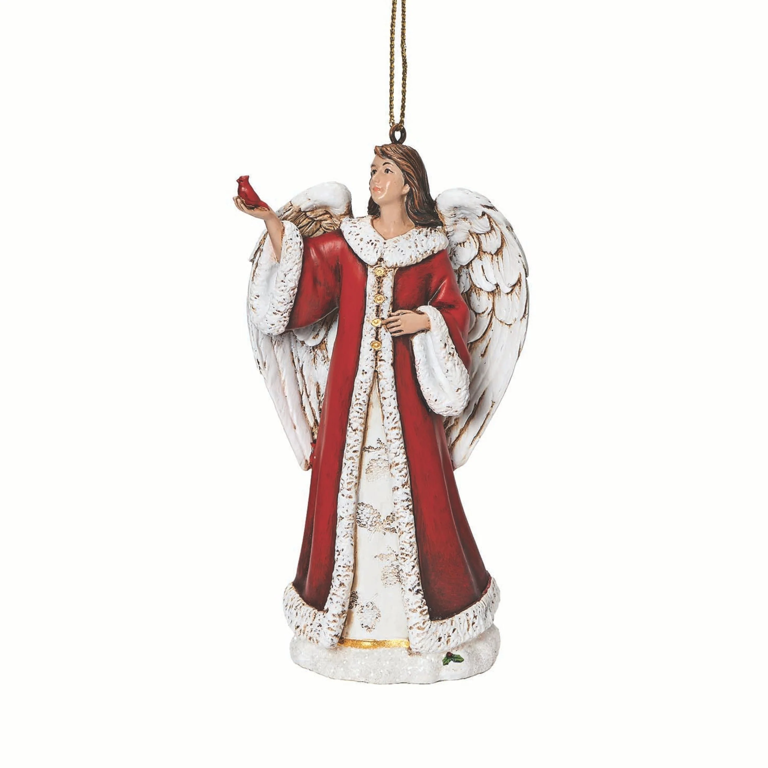 Joseph's Studio Angel Holding Cardinal Ornament