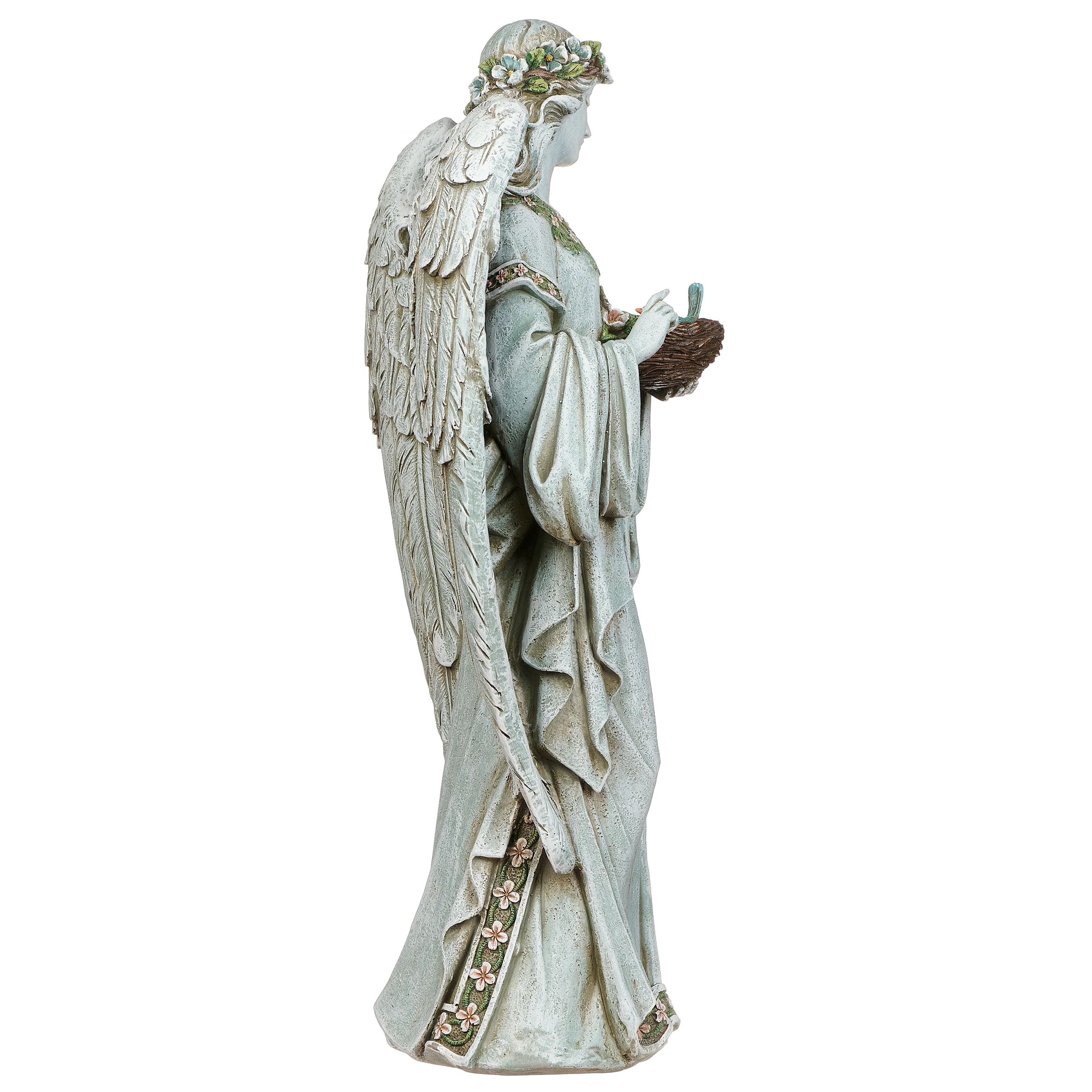 Joseph's Studio Angel Holding Nest Garden Statue - Image 3
