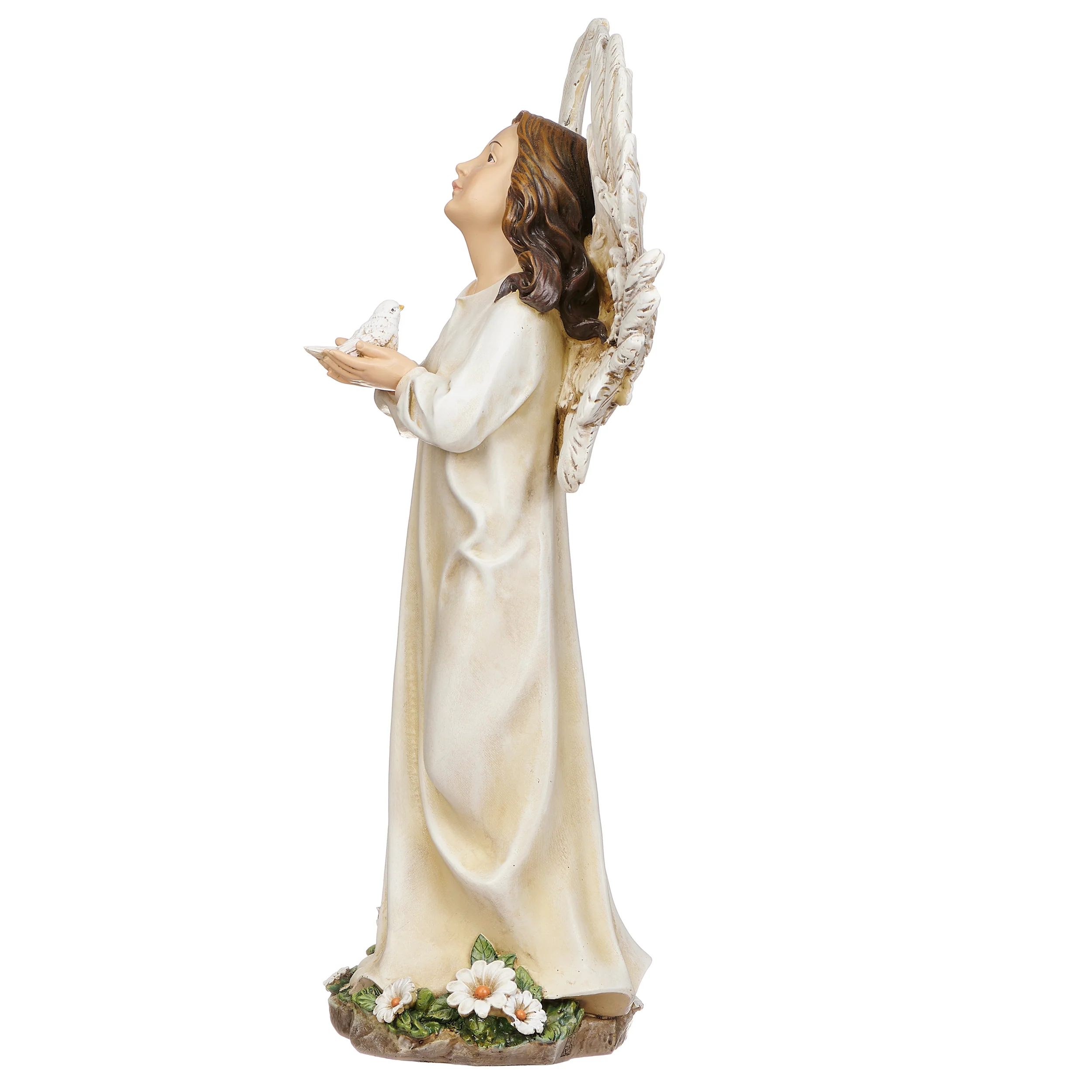 Joseph's Studio Angel Standing with Dove Garden Statue - Image 3