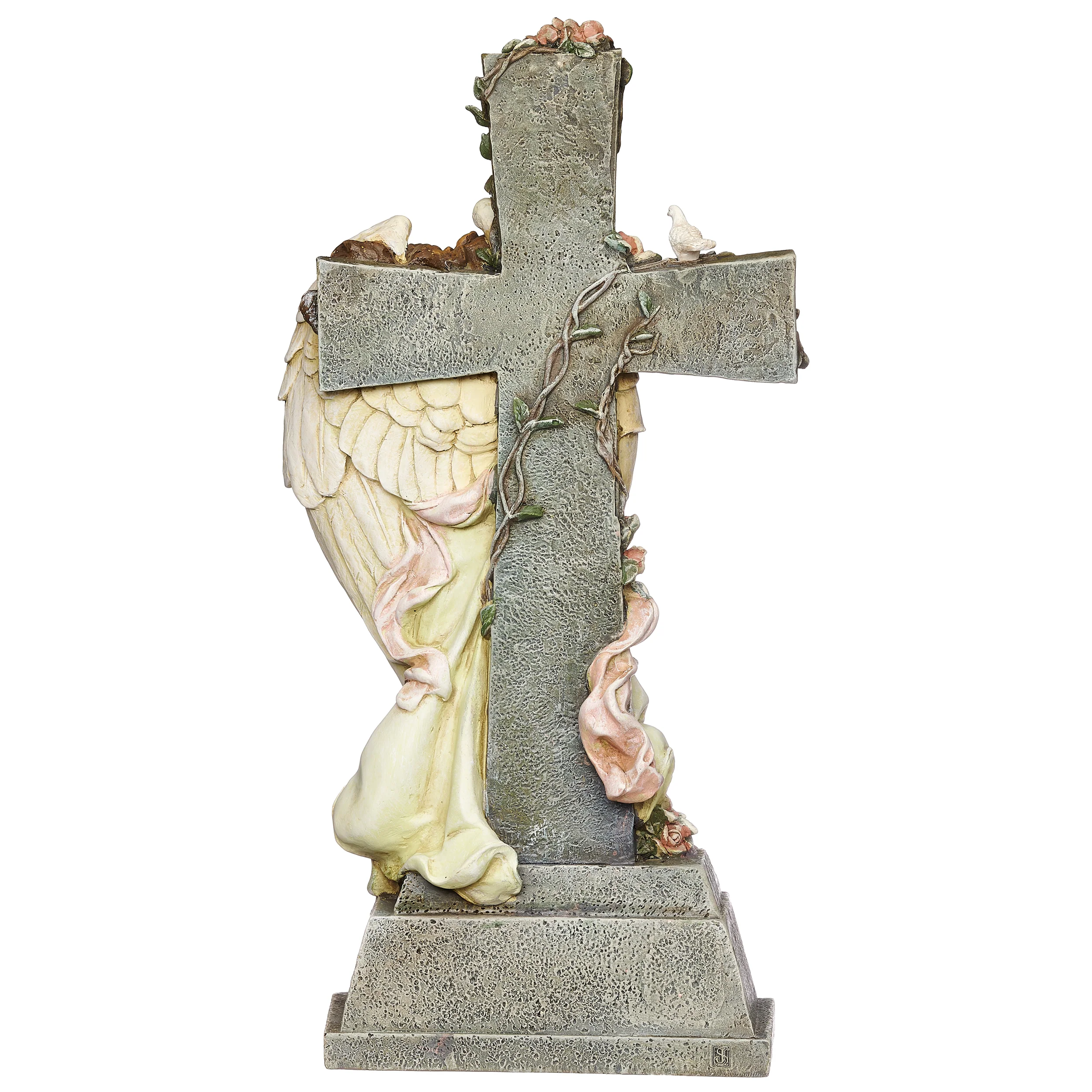 Joseph's Studio Angel with Folded Hands Memorial Garden Statue - Image 3