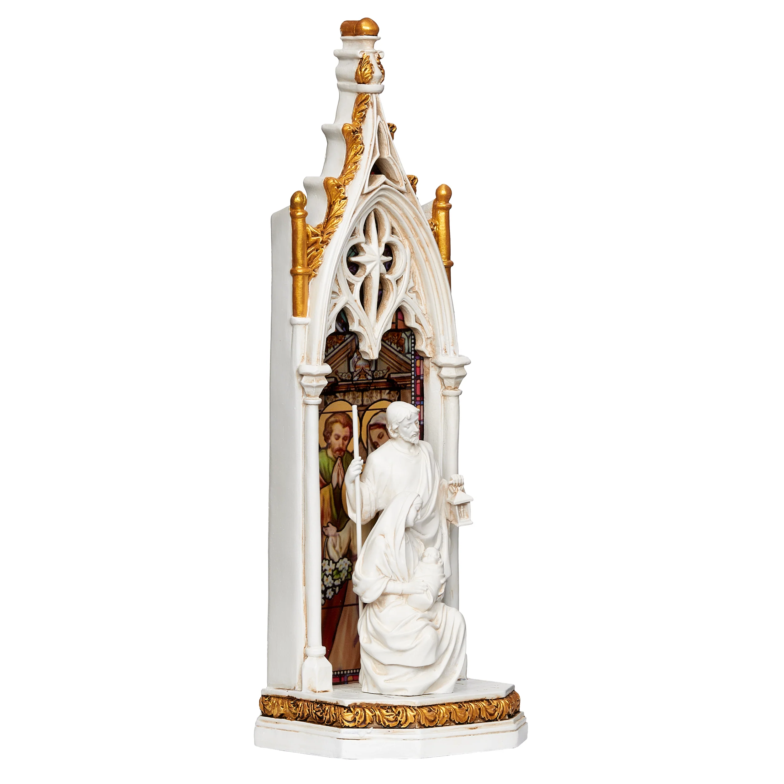 Joseph's Studio Lighted Holy Family Stained Glass Window Figure- Renaissance Collection - Image 2