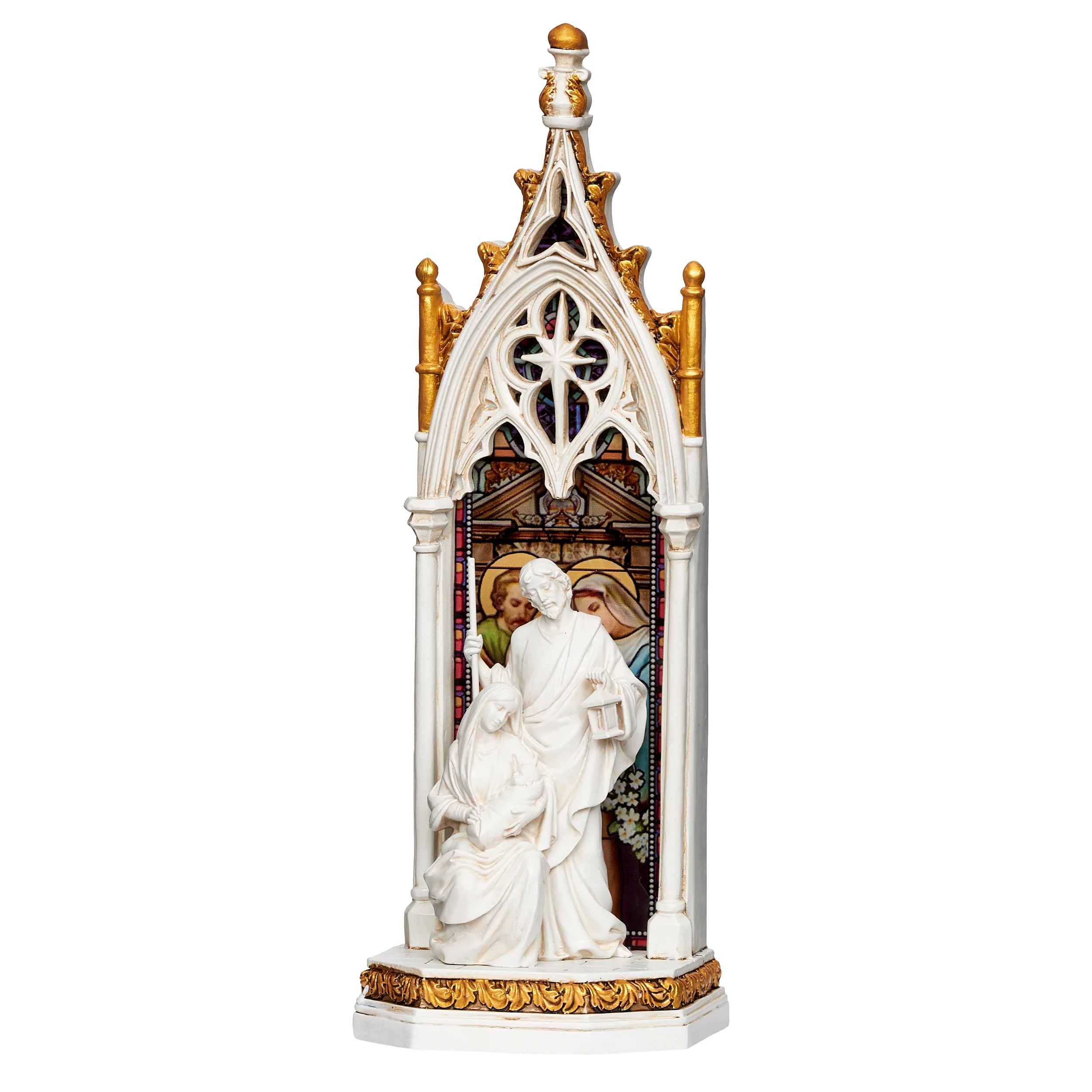 Joseph's Studio Lighted Holy Family Stained Glass Window Figure- Renaissance Collection - Image 4