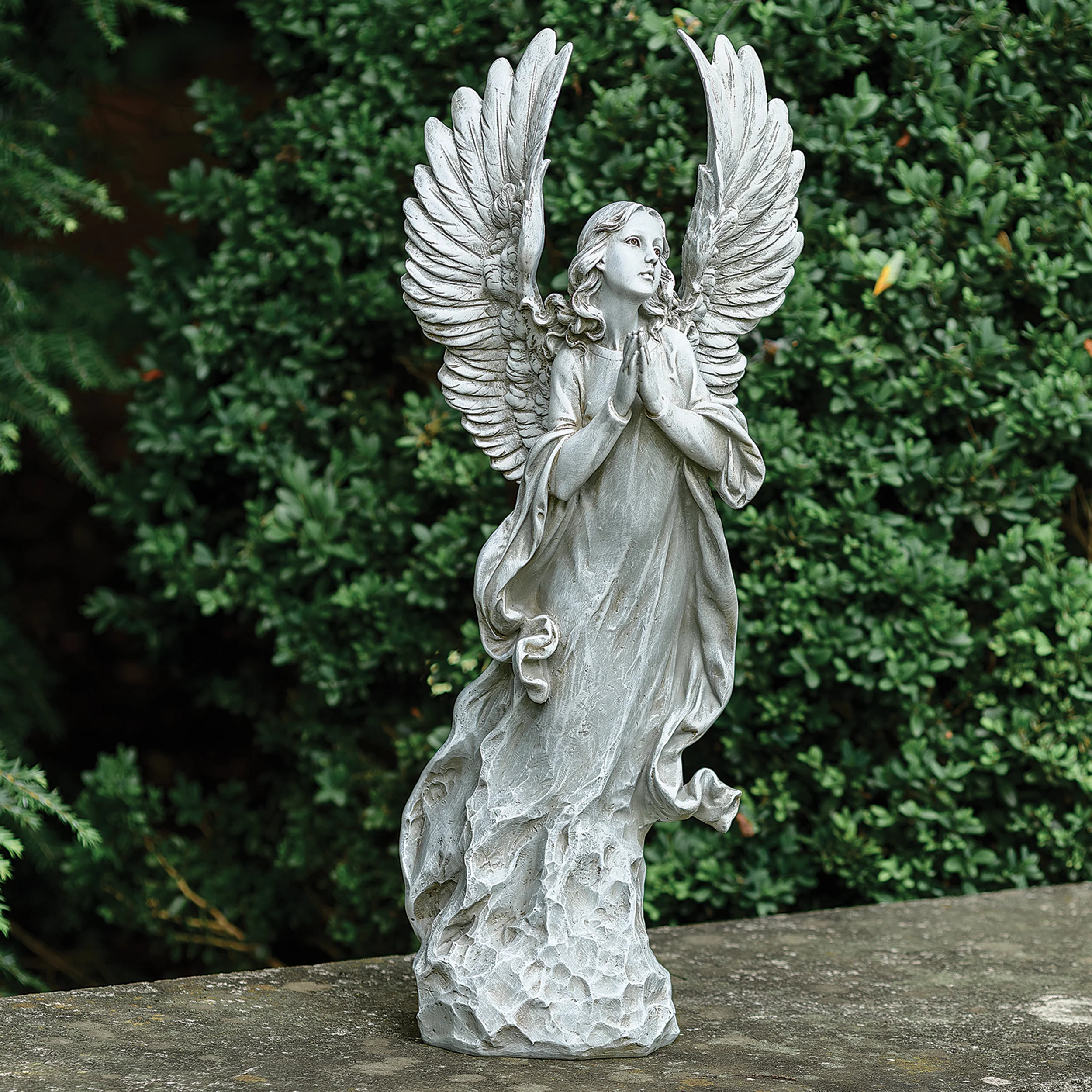 Joseph's Studio Praying Angel with Upswept Wings Garden Statue