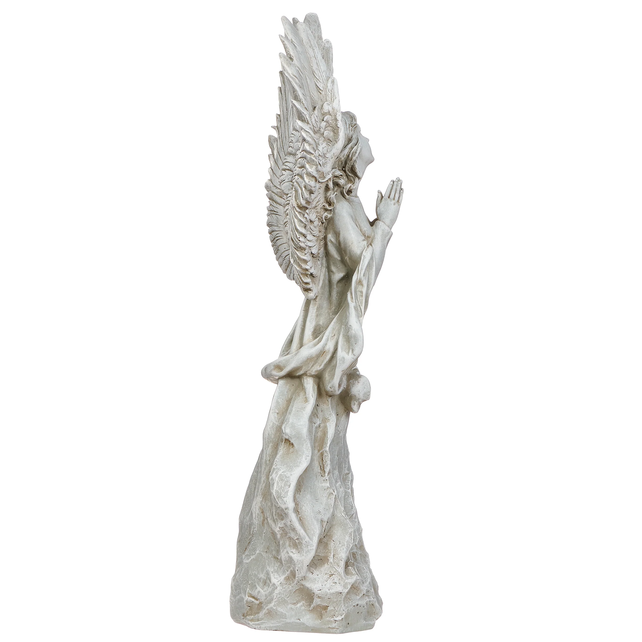 Joseph's Studio Praying Angel with Upswept Wings Garden Statue - Image 3
