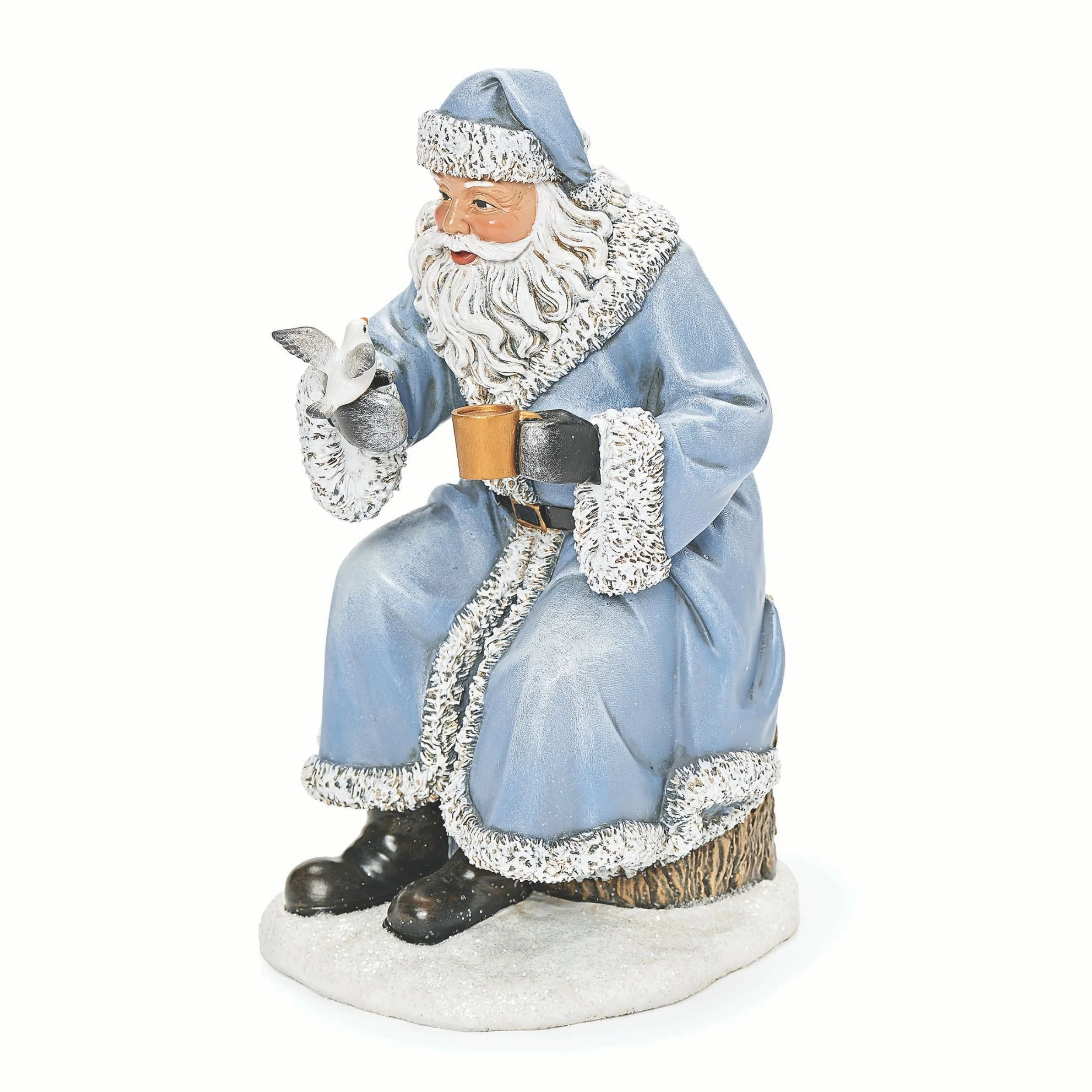 Joseph's Studio Santa with Coffee and Bird Figure