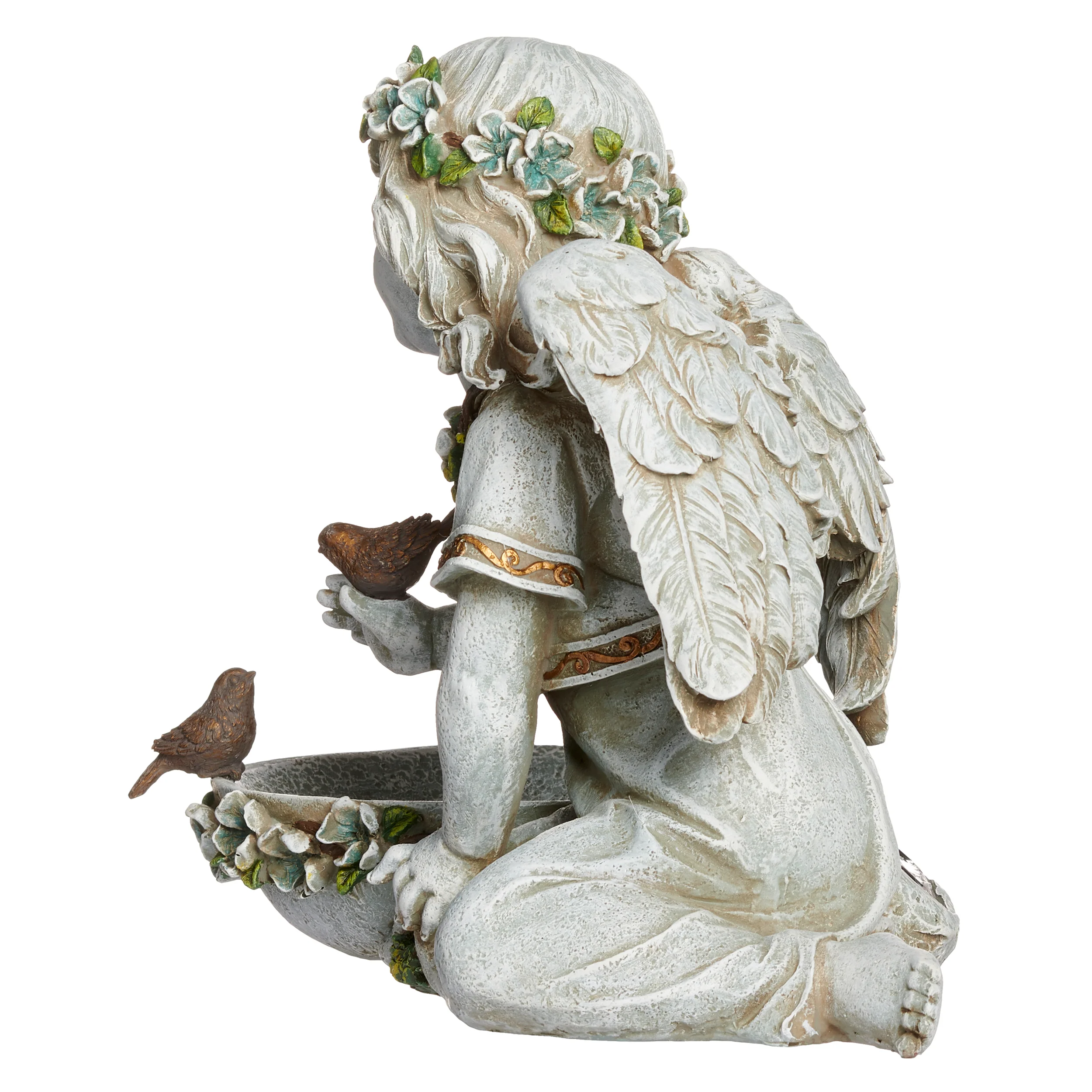 Joseph's Studio Solar Angel Bird Bath Garden Statue - Image 4