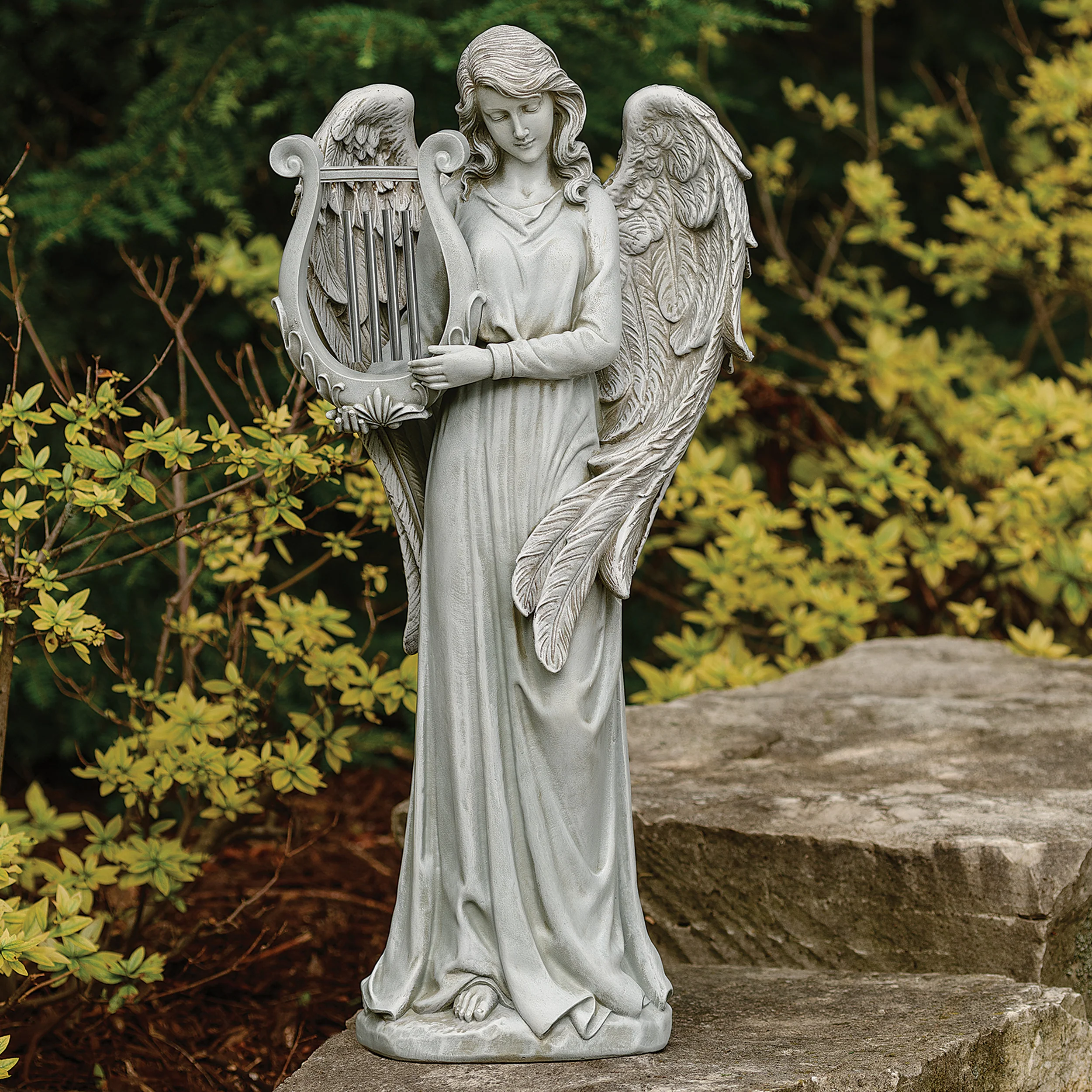 Joseph's Studio Standing Angel with Wind Chimes Garden Statue