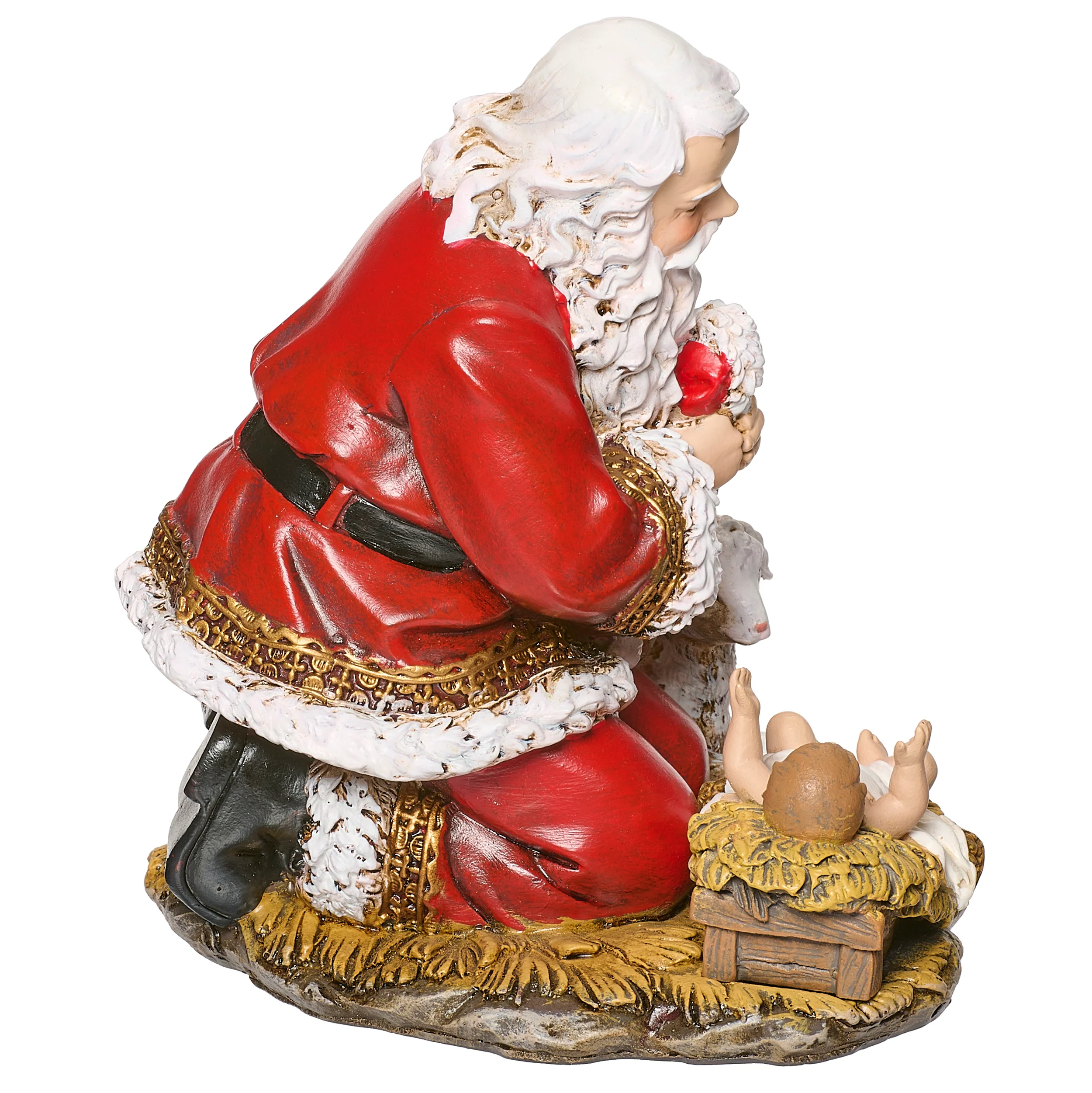 Joseph's Studio Kneeling Santa Figure with Baby Jesus - Image 3