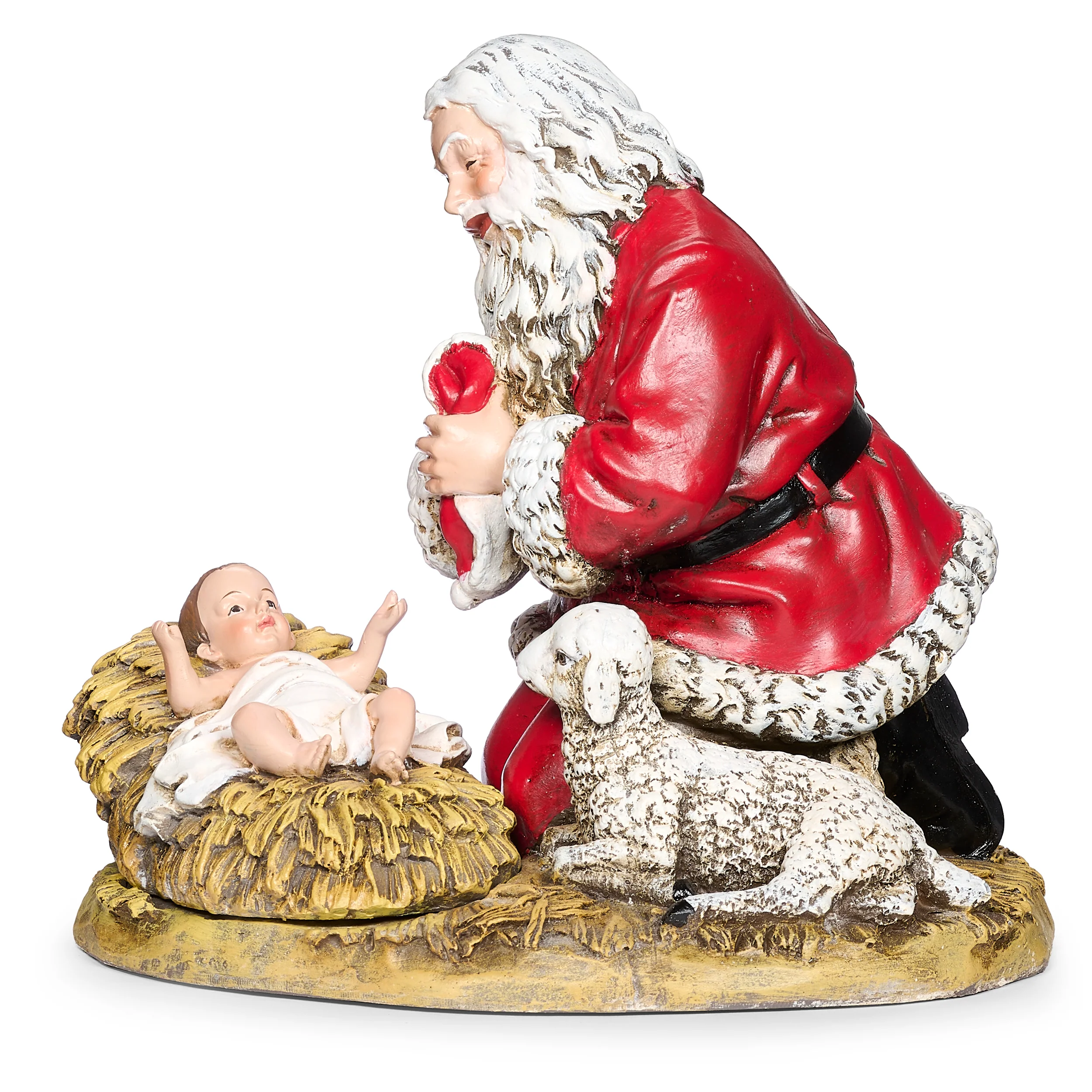 Joseph’s Studio Kneeling Santa by the Manger Scene - Image 2