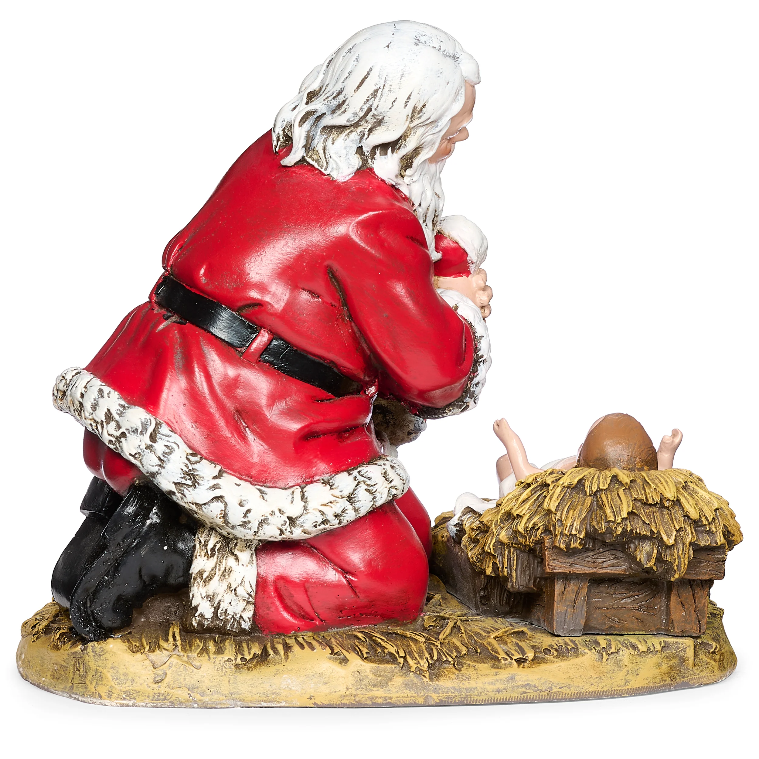 Joseph’s Studio Kneeling Santa by the Manger Scene - Image 5