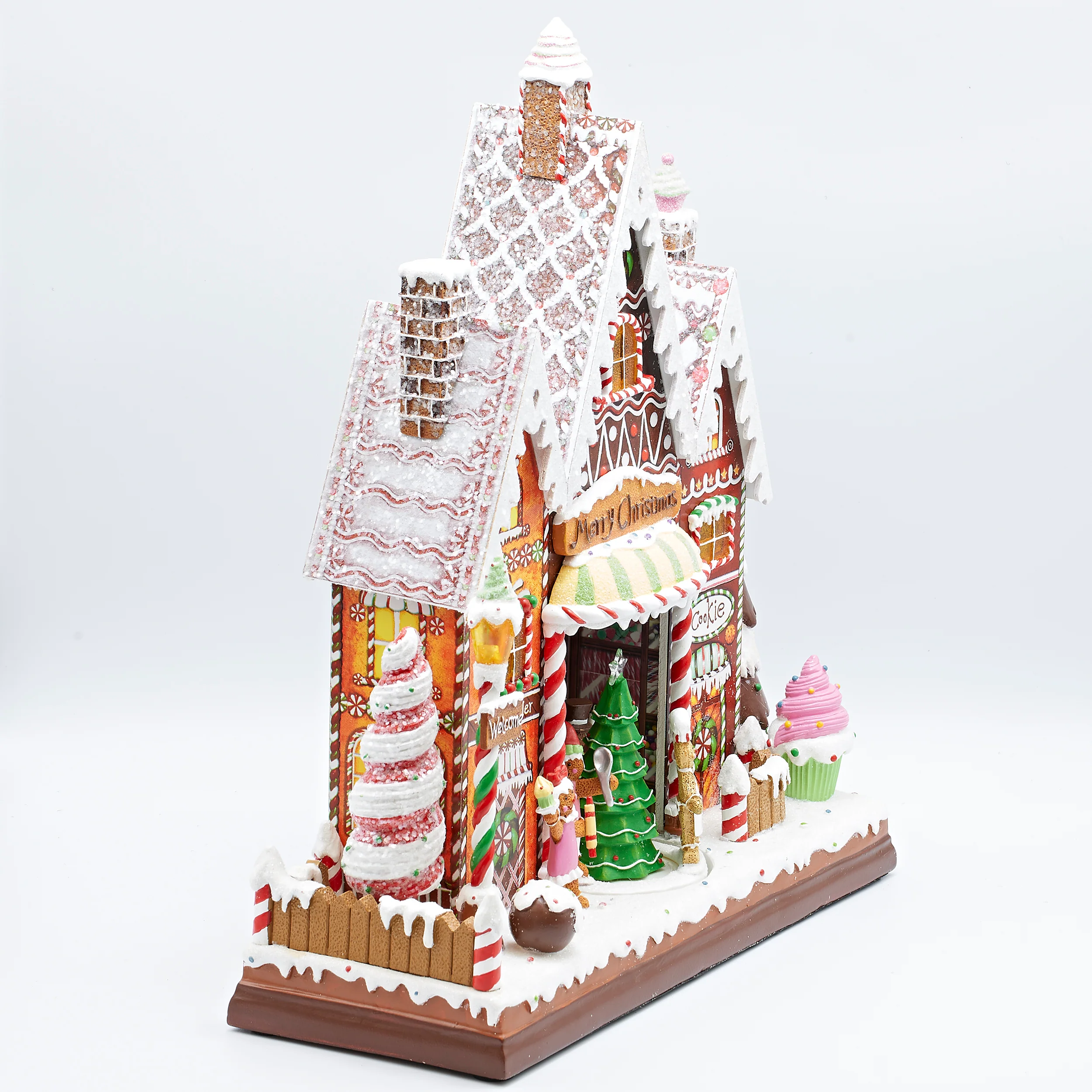 Amusements Lighted Musical Gingerbread Village Shops - Image 2