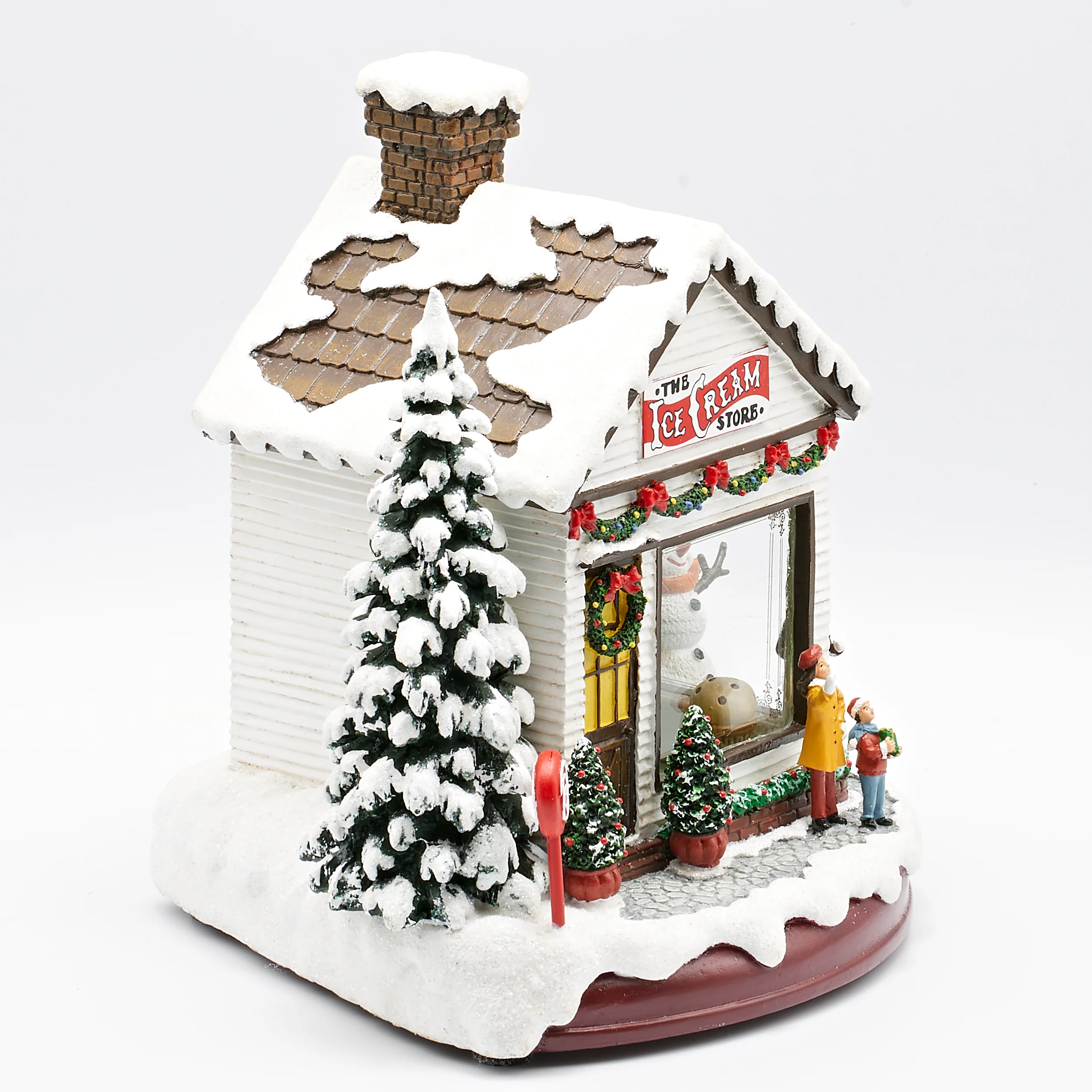 Amusements Lighted Musical Ice Cream Shop with Santa Rotating Inside - Image 2