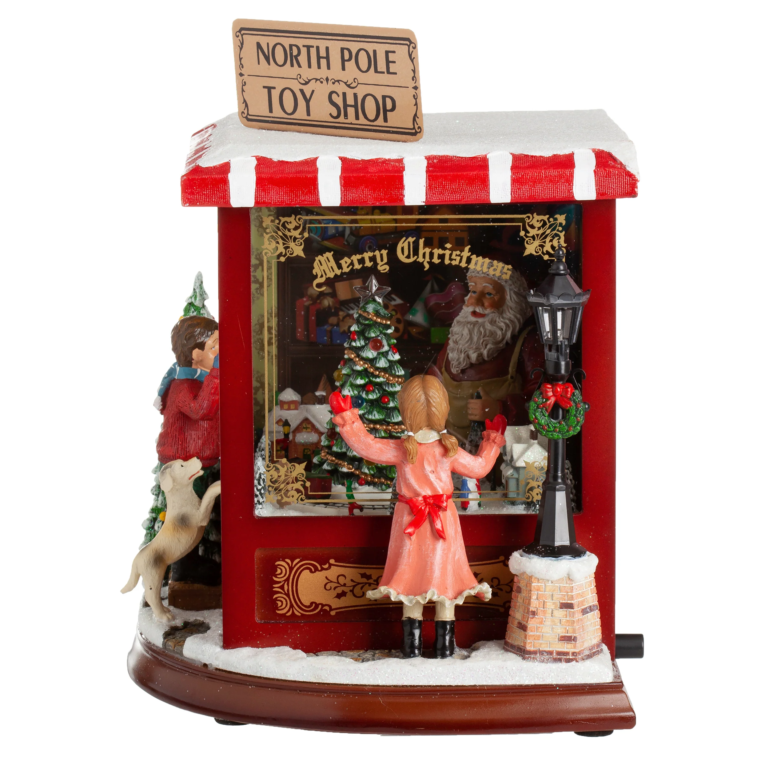 Amusements North Pole Toy Shop Lighted Musical Rotating Train Village Scene - 10" H - Image 4