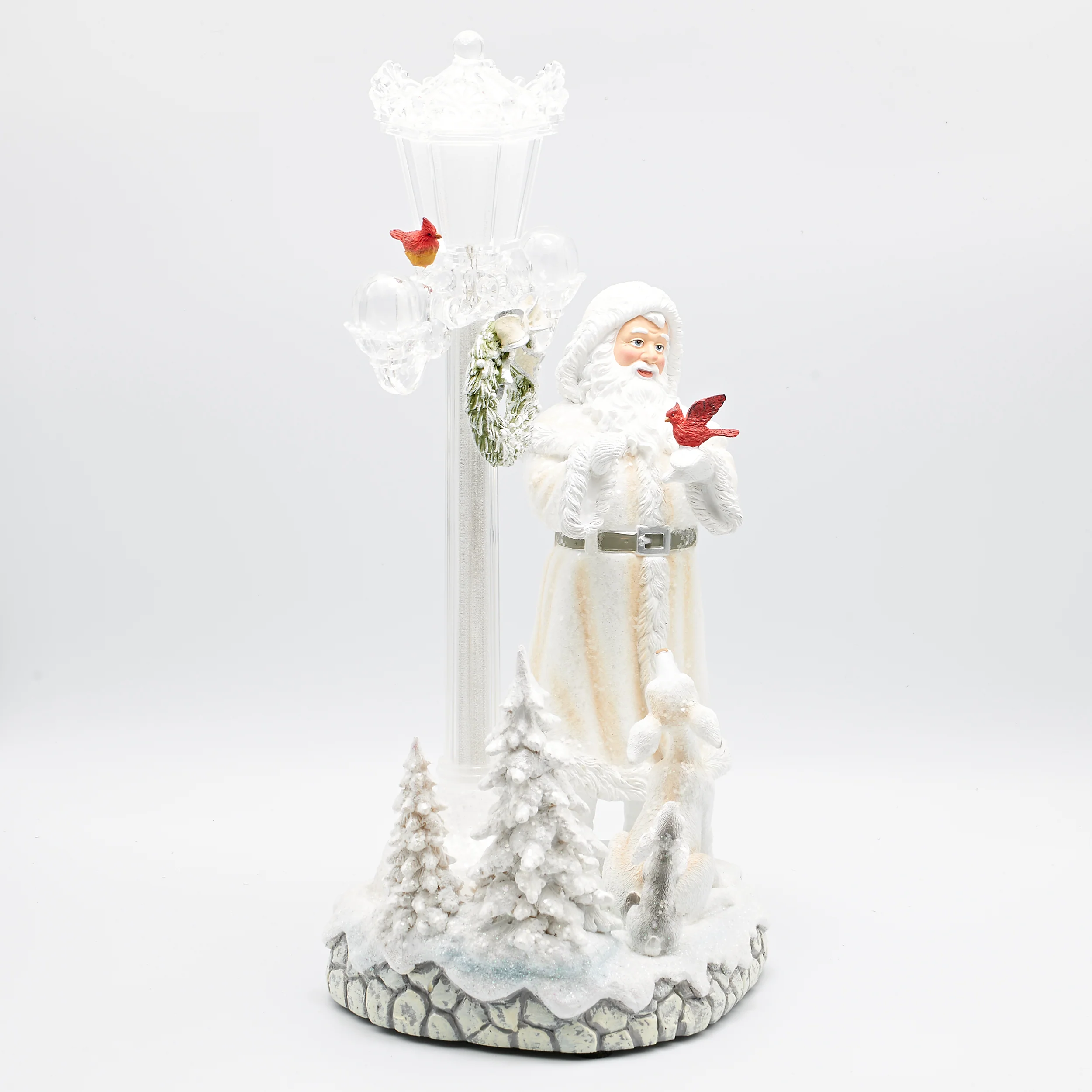 Amusements Lighted Musical Santa with Animals Lamppost - Image 2
