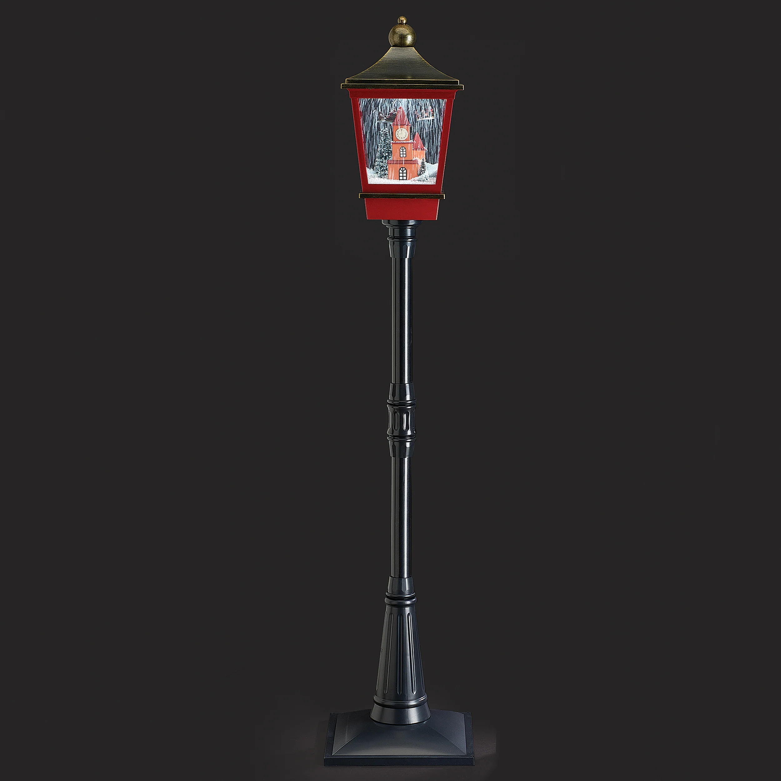 Amusements Lighted Musical Snowing Lamppost with Rotating Santa & Sleigh
