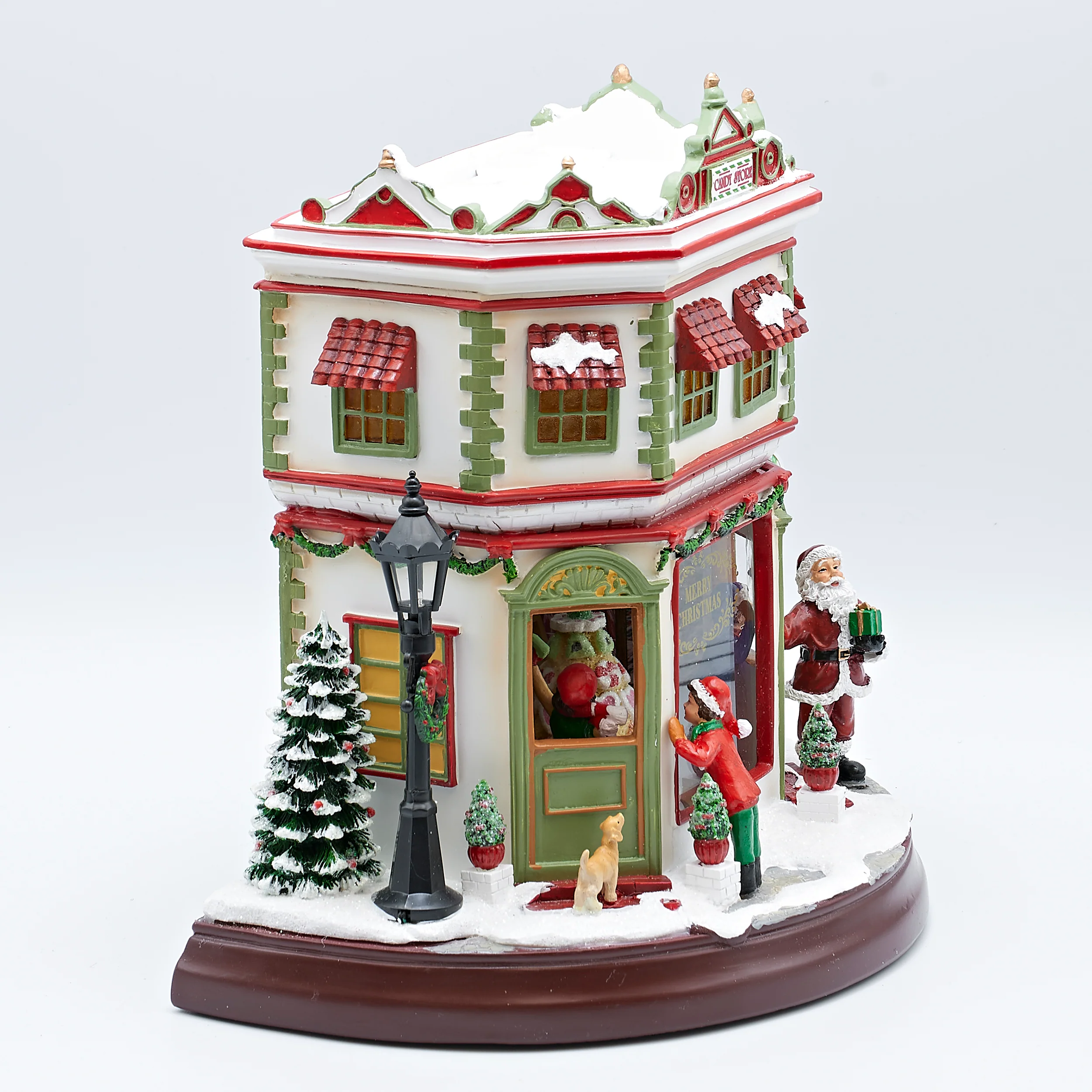 Amusements Christmas Village Musical Bakery & Candy Store with Rotating Cake - Image 2