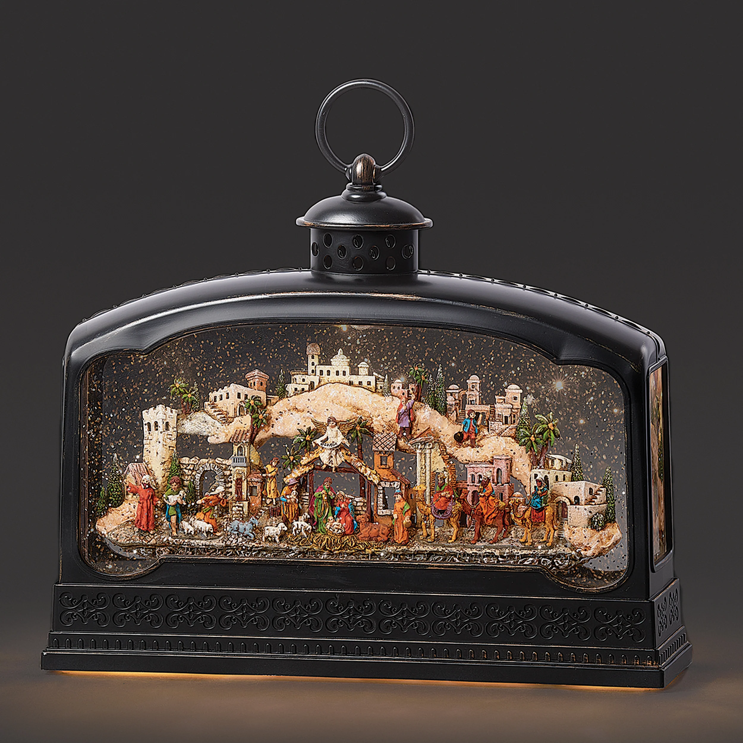 Confetti Lites Lighted Musical Swirl Nativity Village Lantern