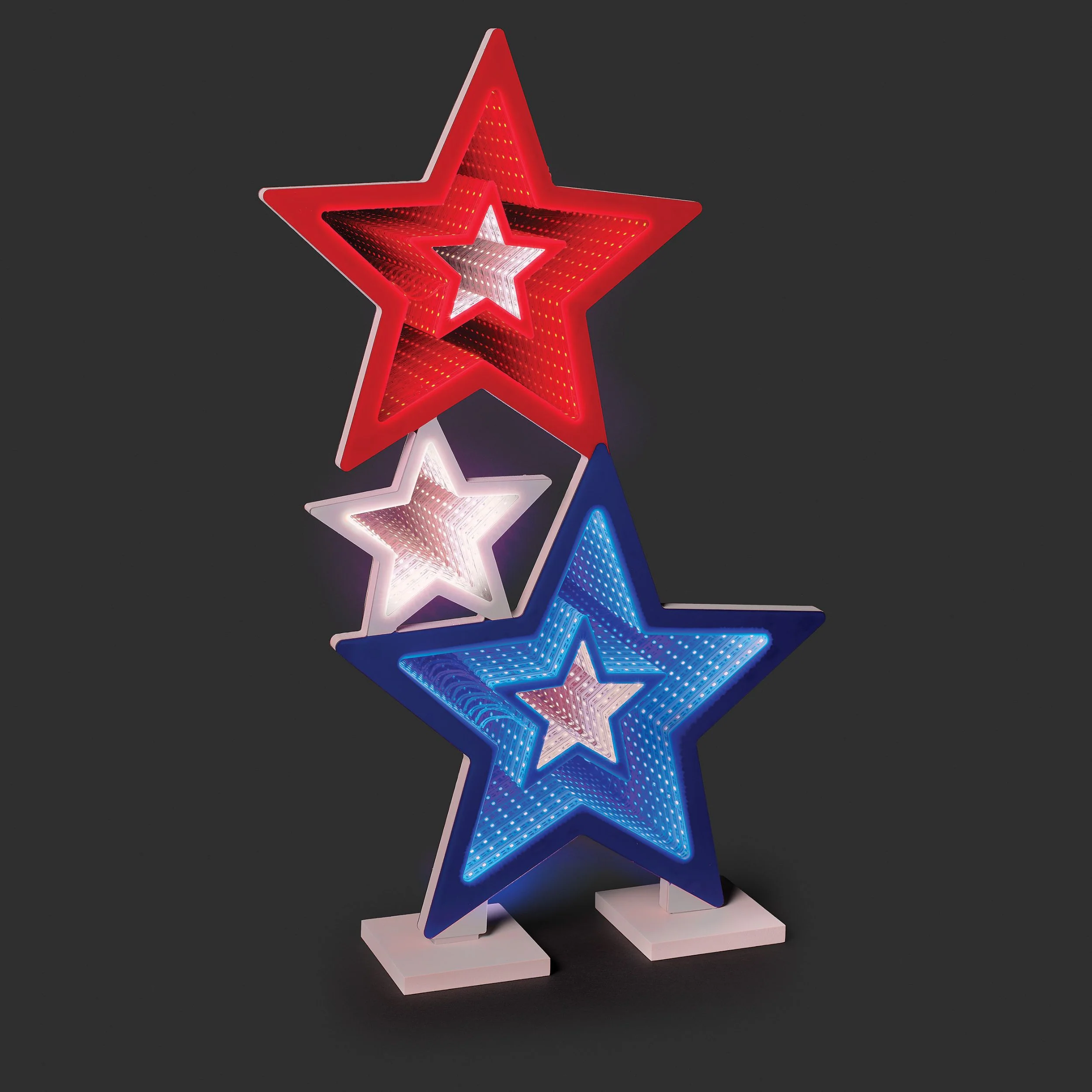 Roman Lights Red, White, & Blue Stars Eternity Table Decor - Image 2