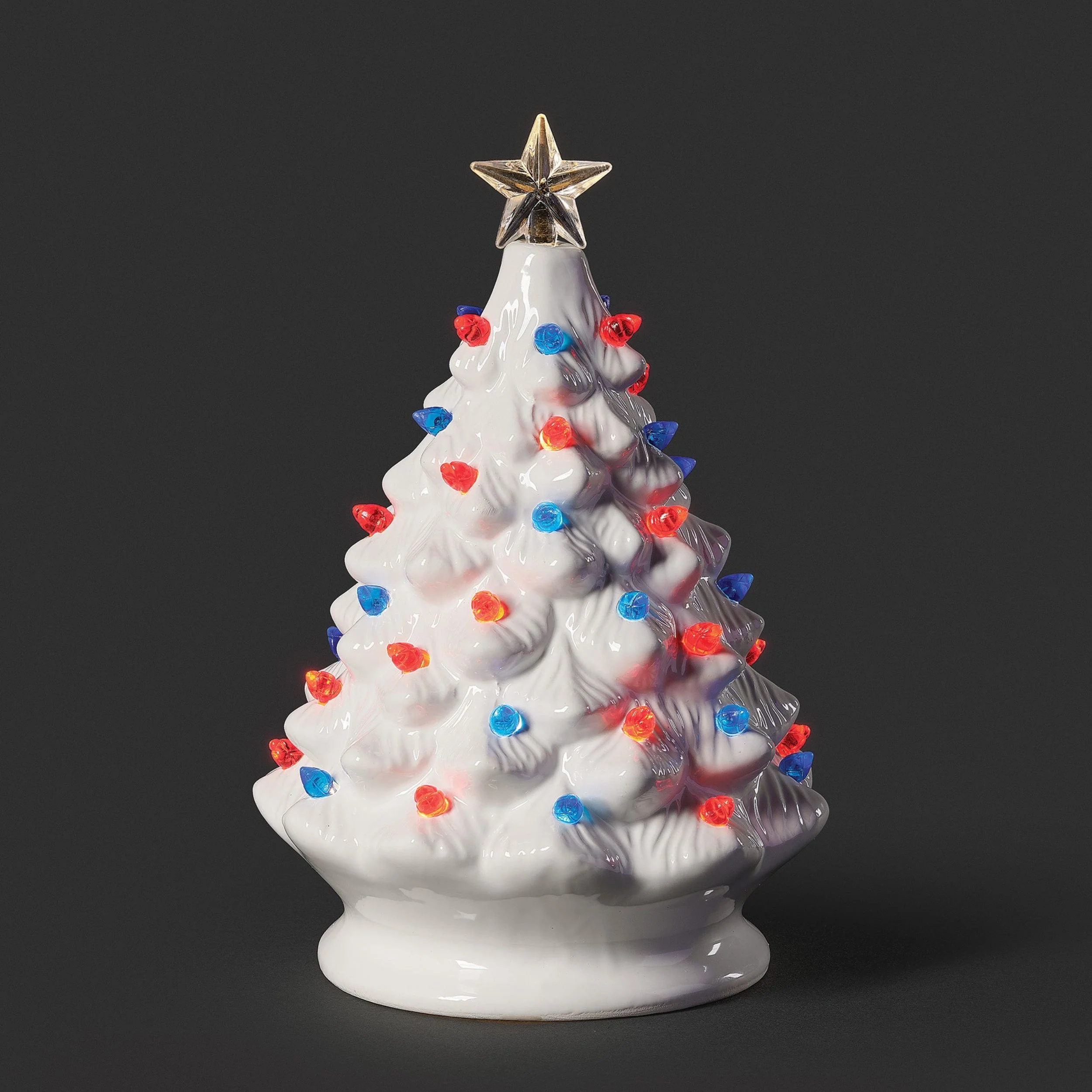 Lighted Red, White, & Blue Tree