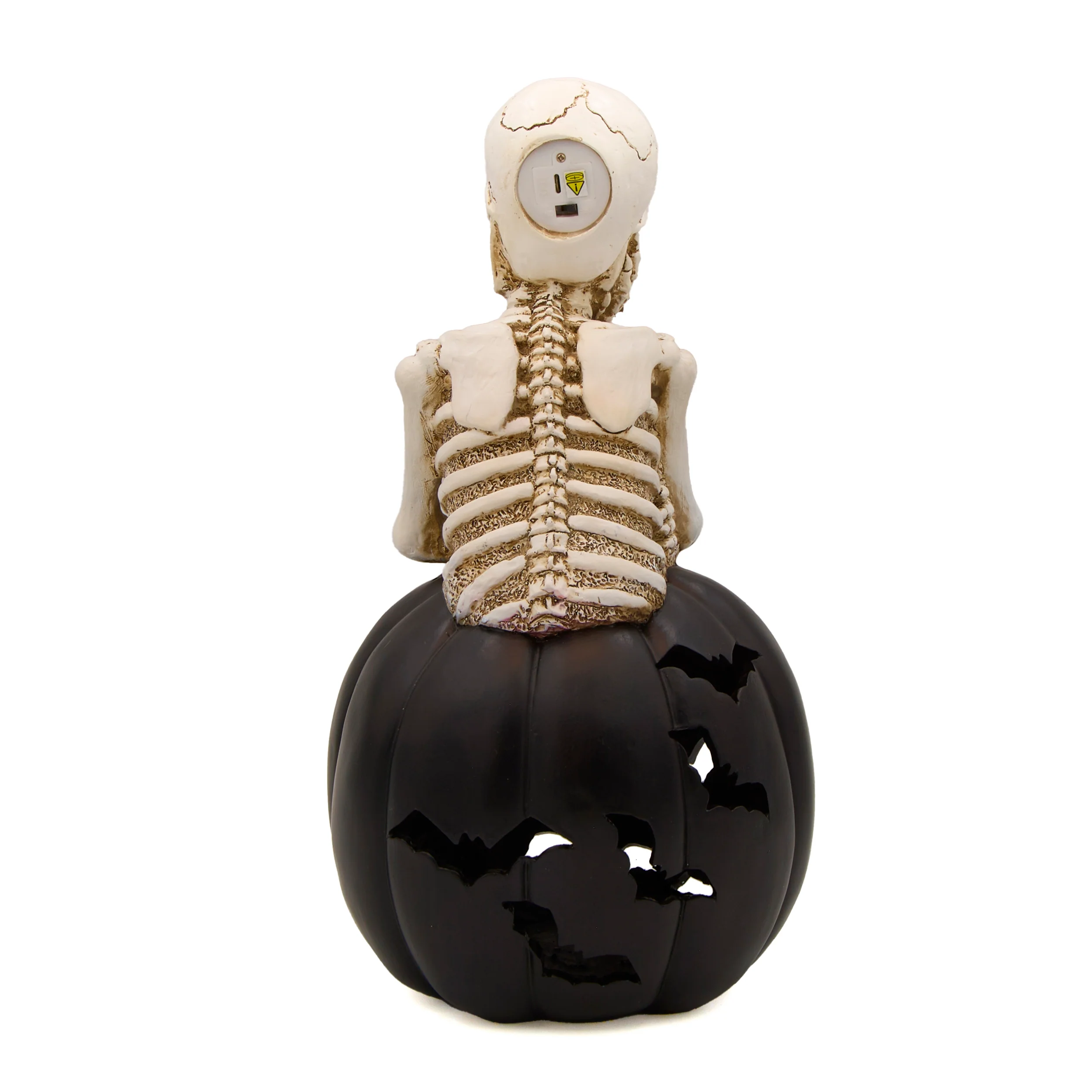 Lighted Skeleton & Black Pumpkin - Image 3