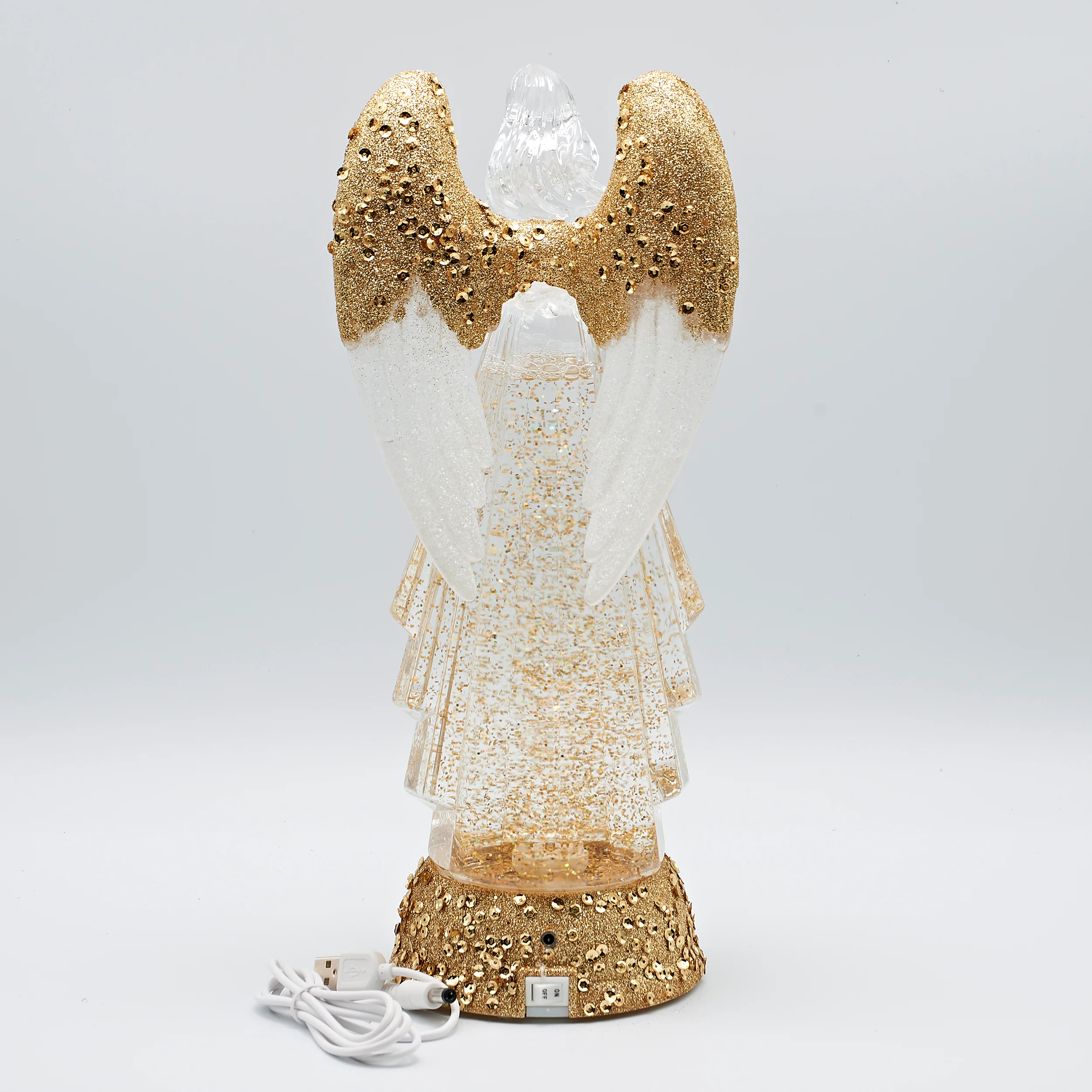 Confetti Lites Lighted Swirl Angel with Gold Glitter - Image 2