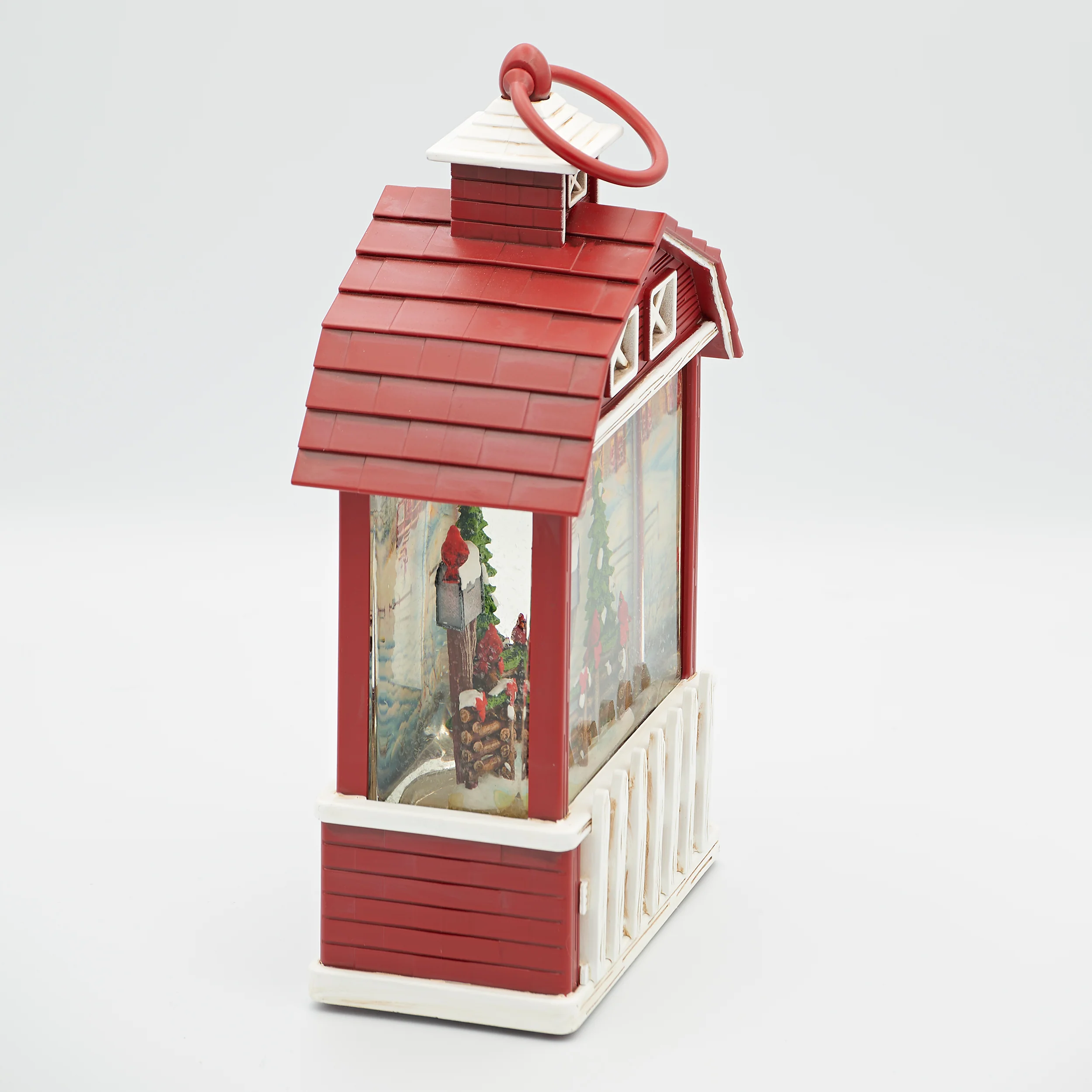 Confetti Lites Lighted Swirl Barn with Fence & Cardinals - Image 2