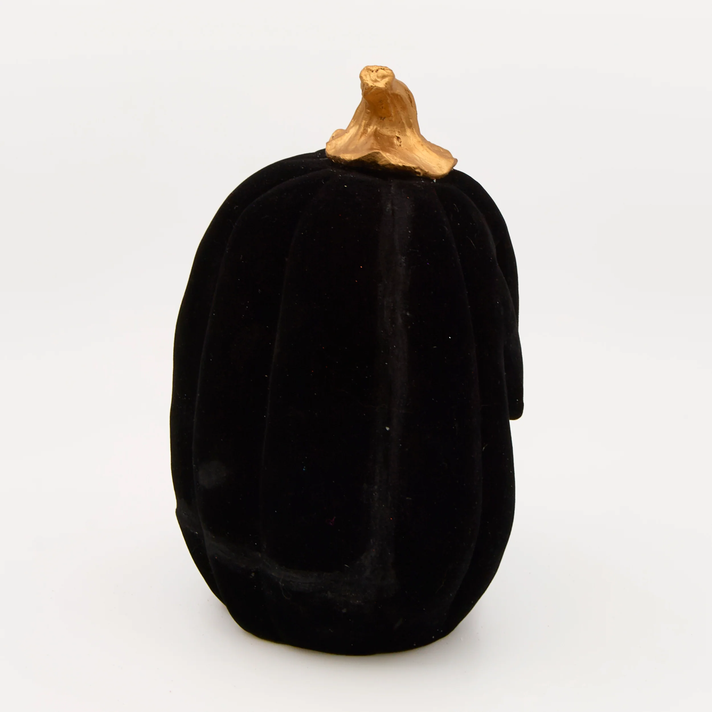 Lighted Swirl Black Flock Pumpkin - Image 2