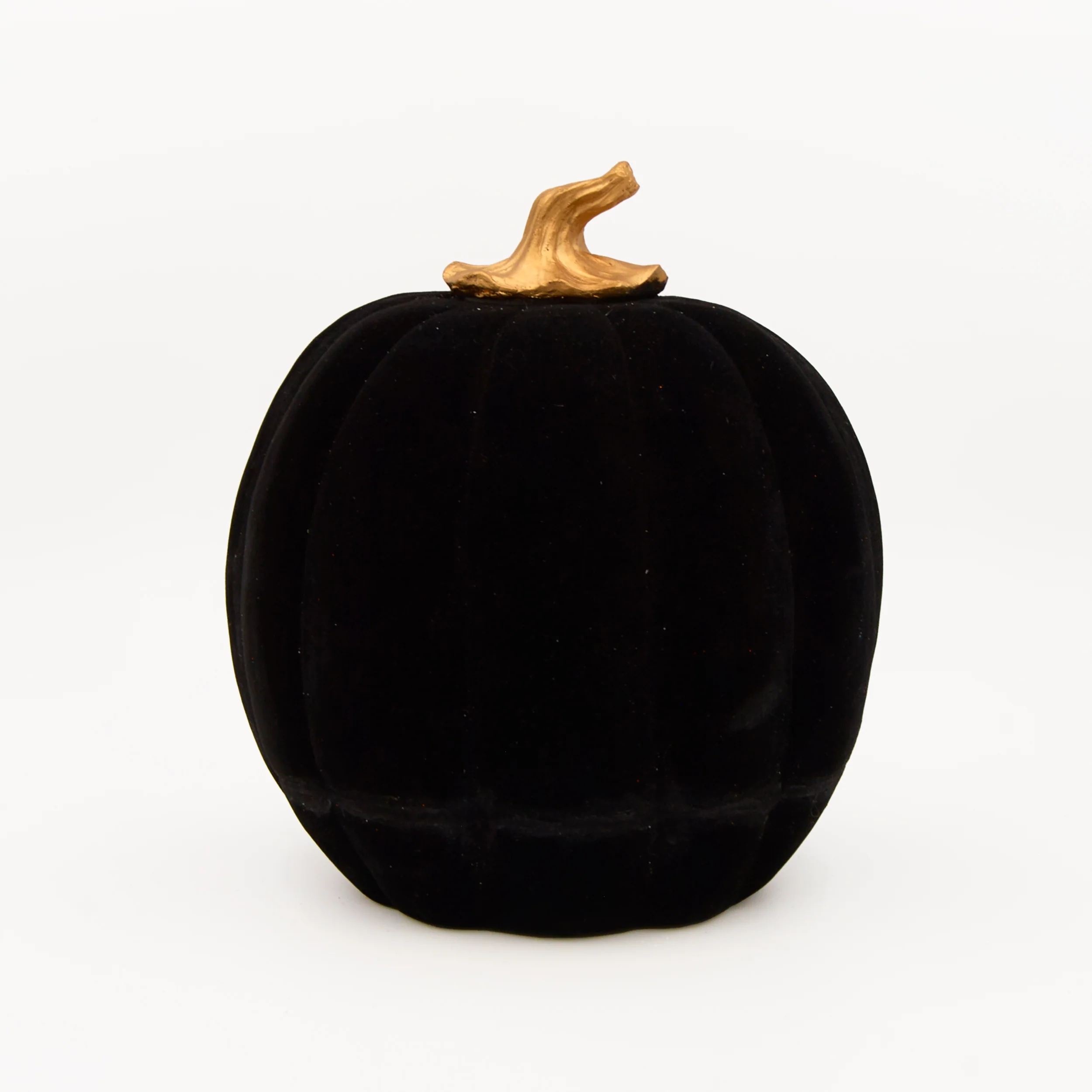Lighted Swirl Black Flock Pumpkin - Image 3