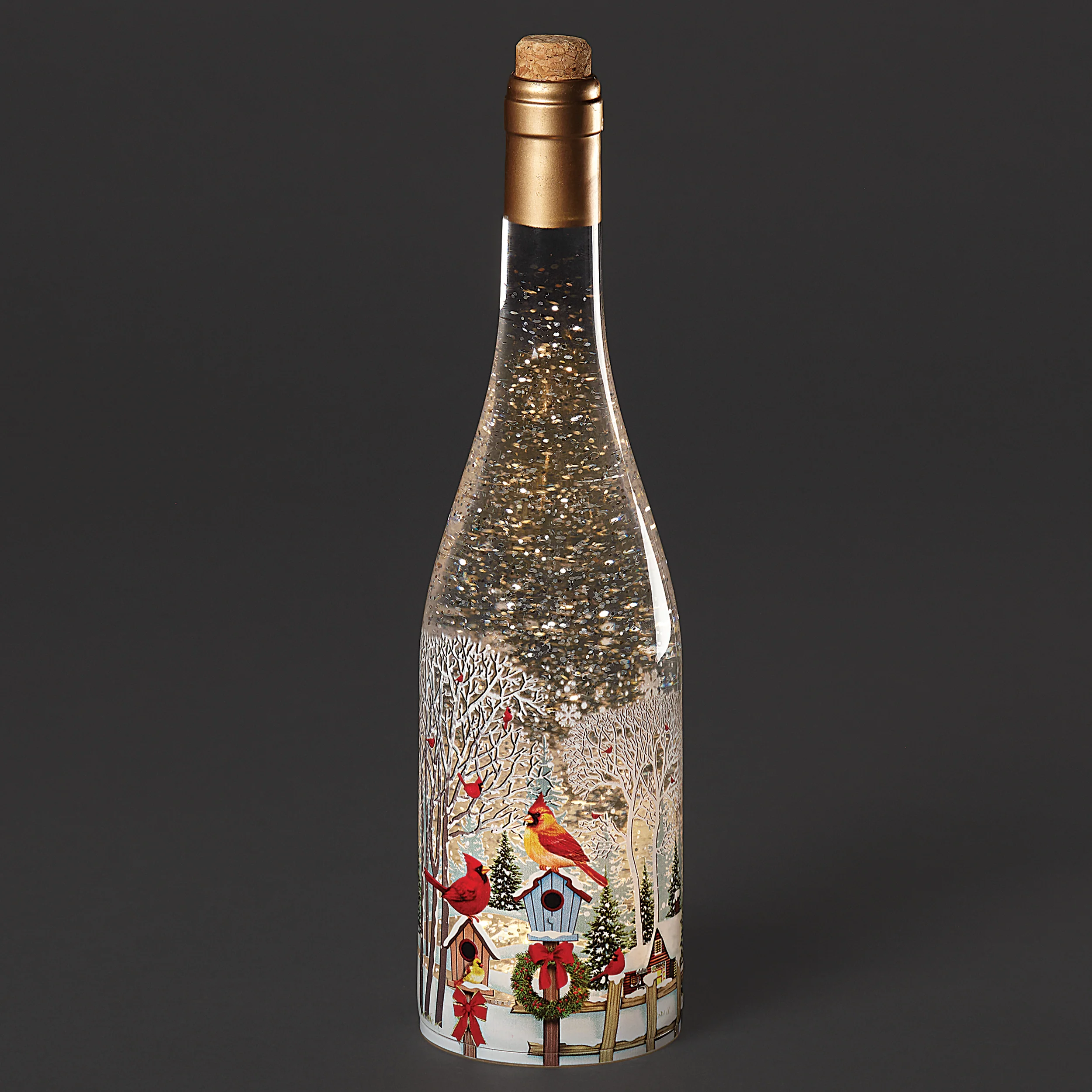 Confetti Lites Lighted Swirl Bottle with Cardinal Decal